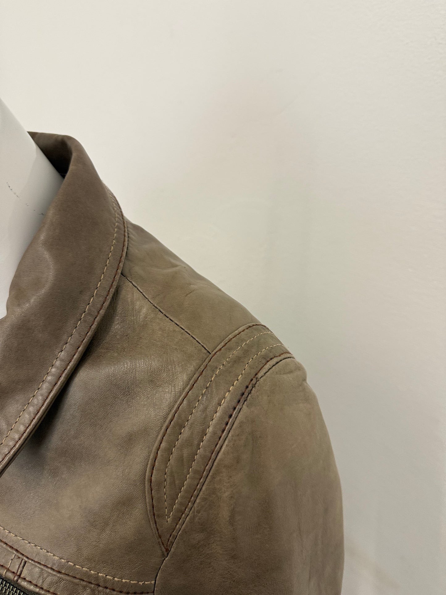 Leather Bomber Jacket (UK12)