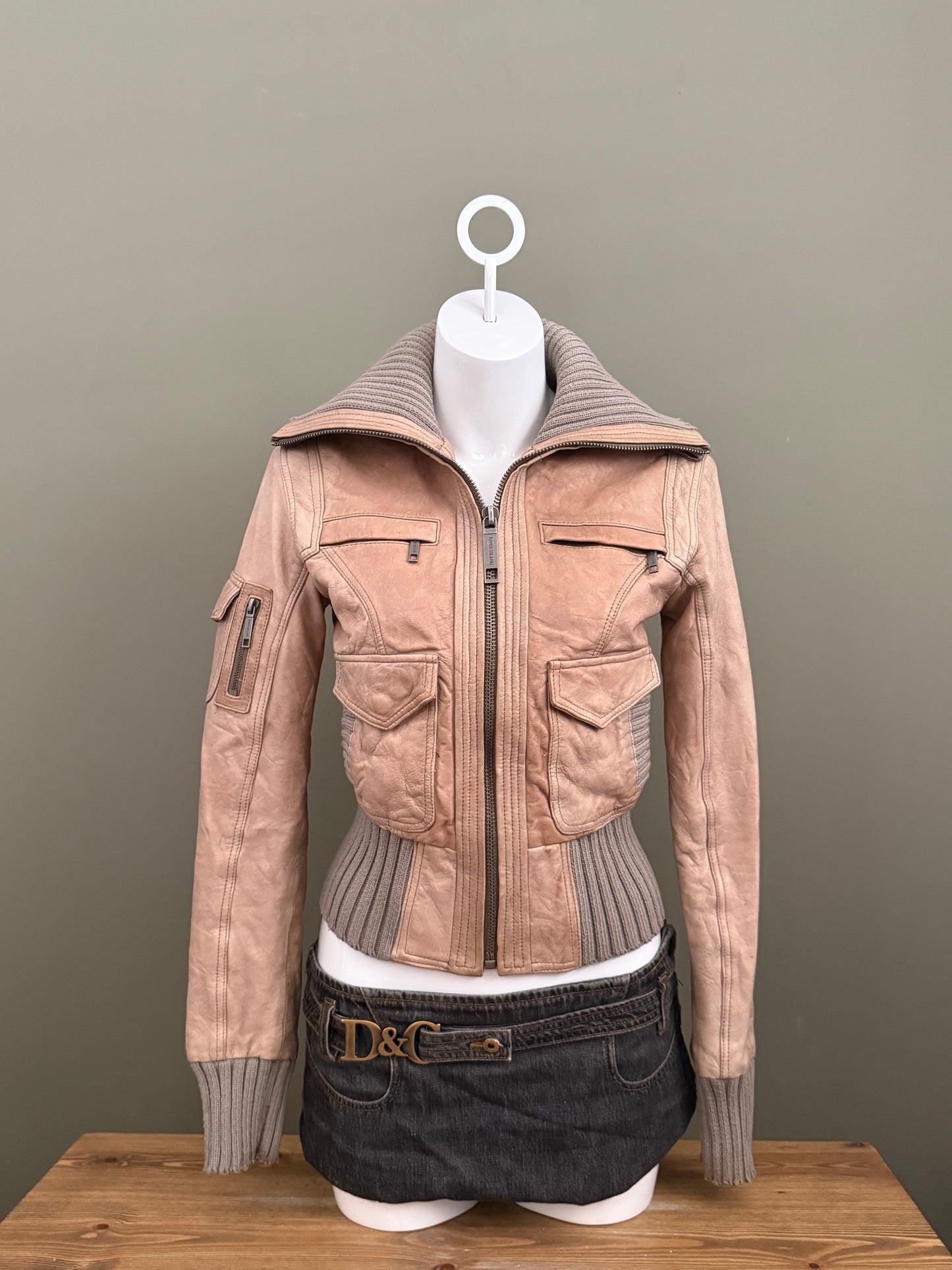 Leather Cargo Jacket (UK10)