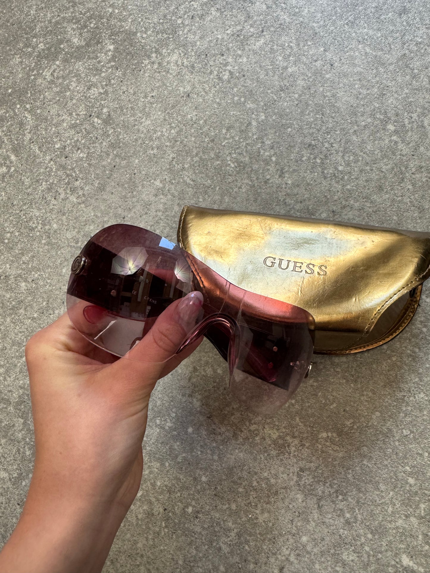 Guess Pink Shield Sunglasses