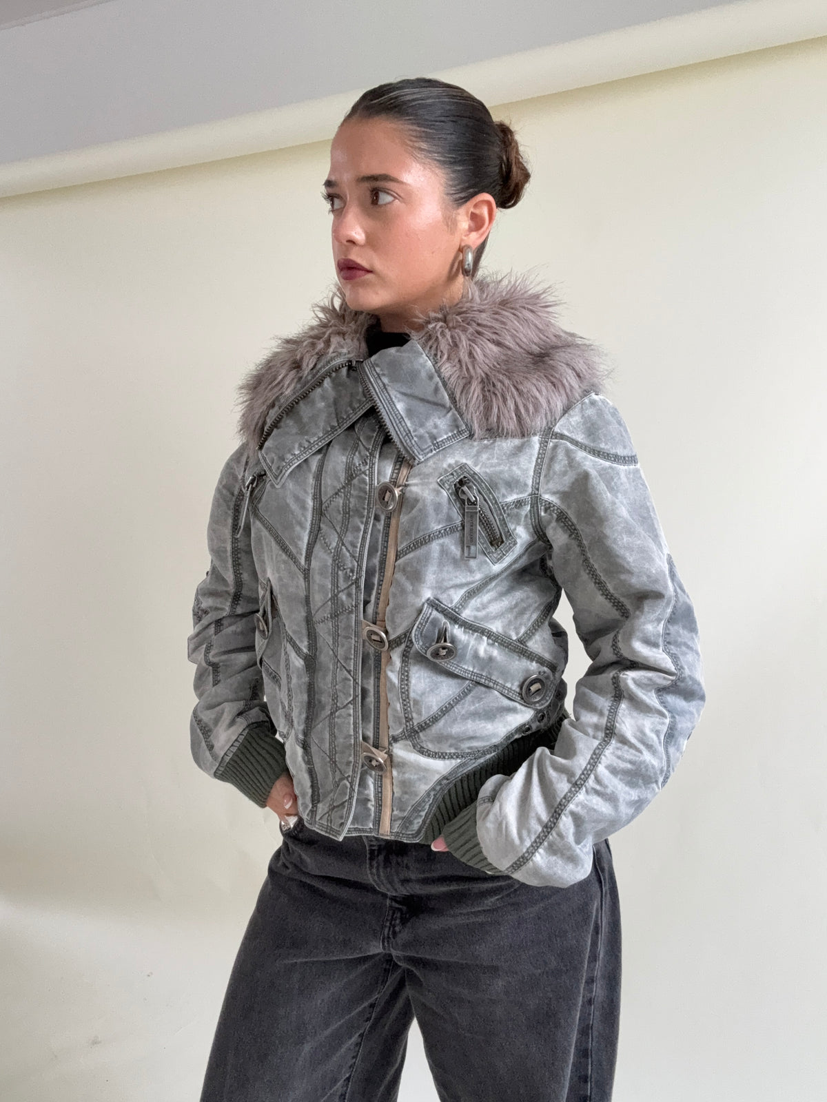 Y2K Utility Bomber Jacket (UK10)