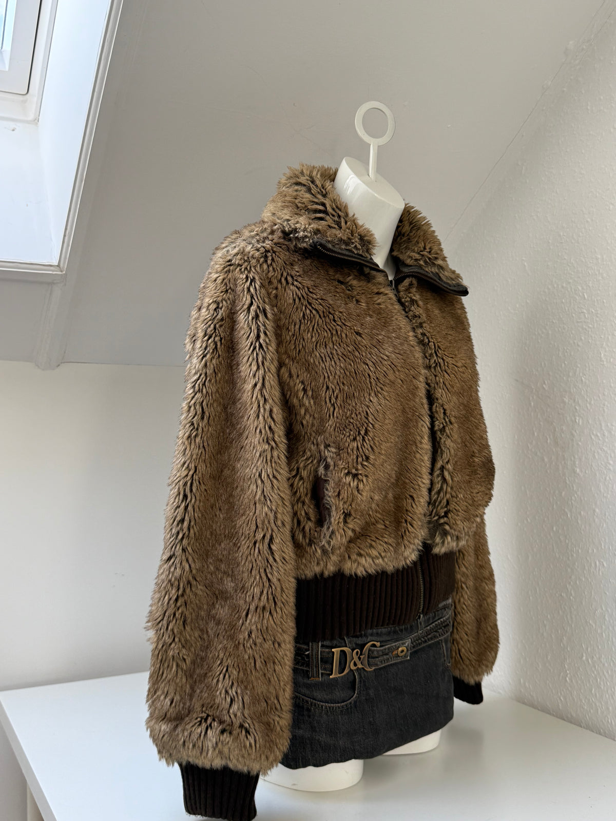 Faux Fur Bomber Jacket (UK16)