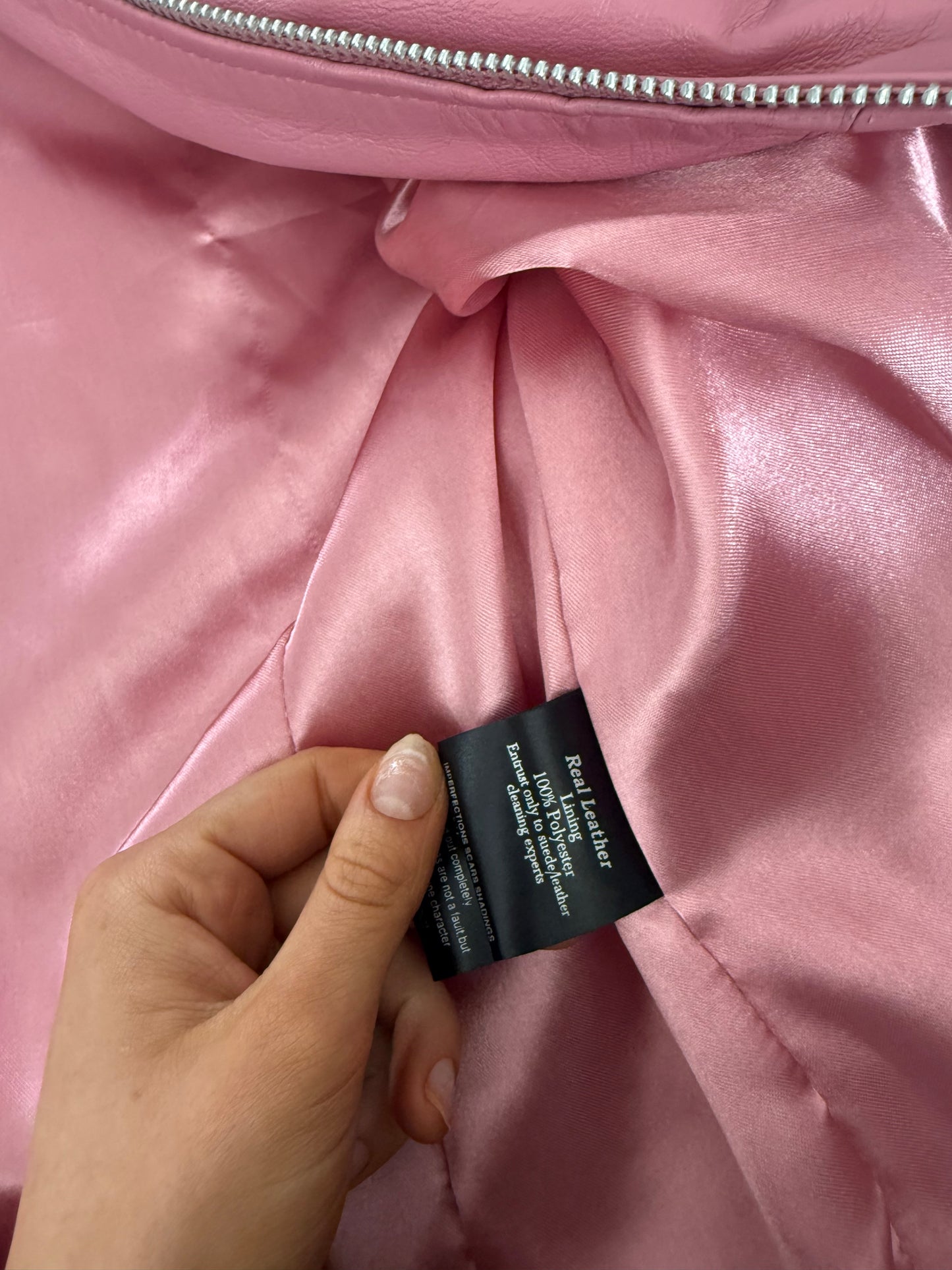 Pink Leather Jacket (UK12)