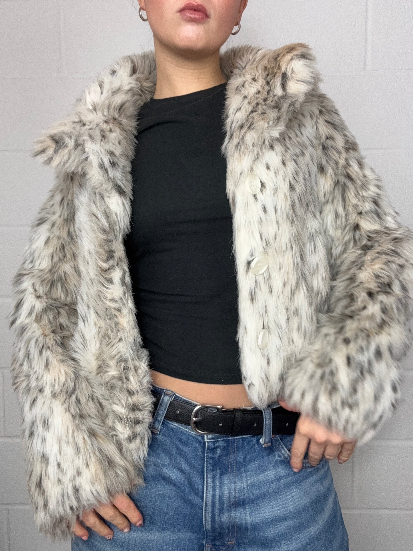 Y2K Faux Fur Jacket (UK8)