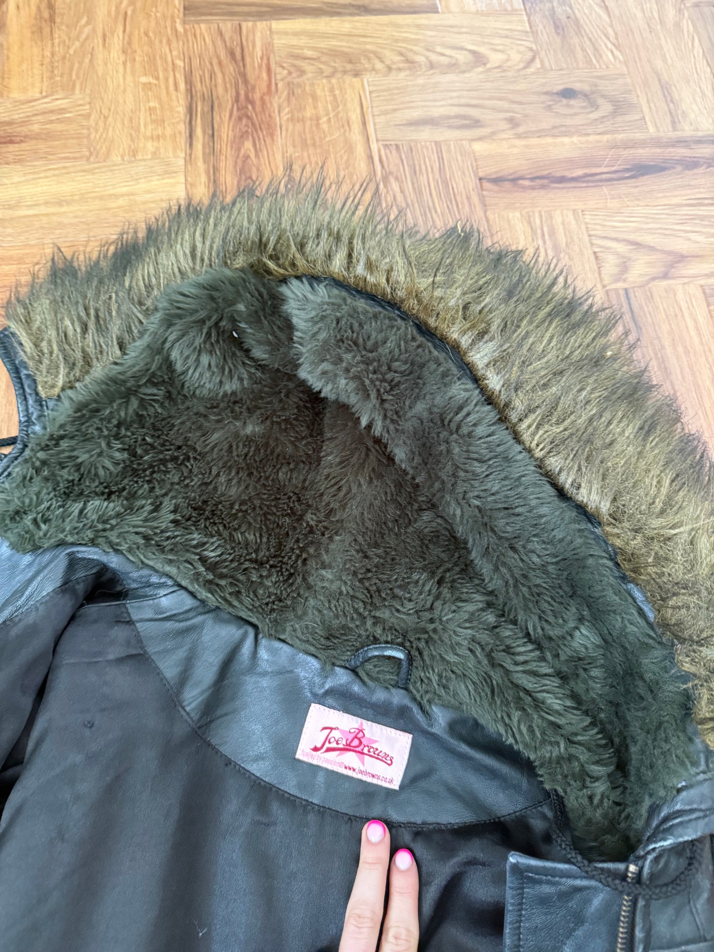 Joe Browns Leather Utility Jacket (UK18)