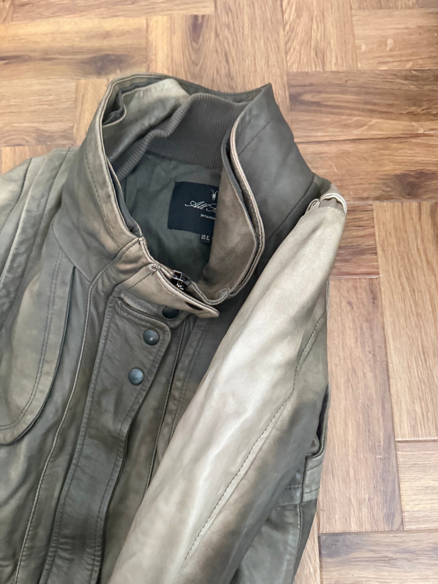 Allsaints Leather Fitted Jacket (UK8)
