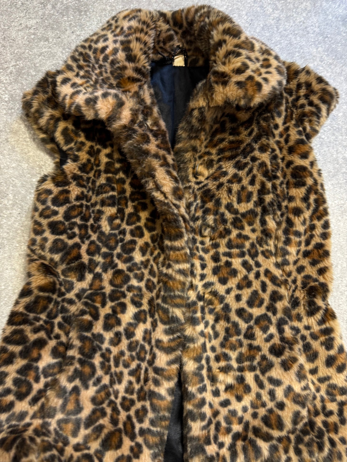 Faux Fur Leopard Gilet (S)