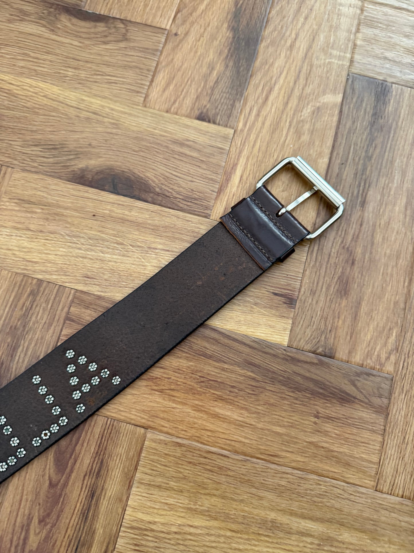 Allsaints Rocks Leather Studded Belt (S)