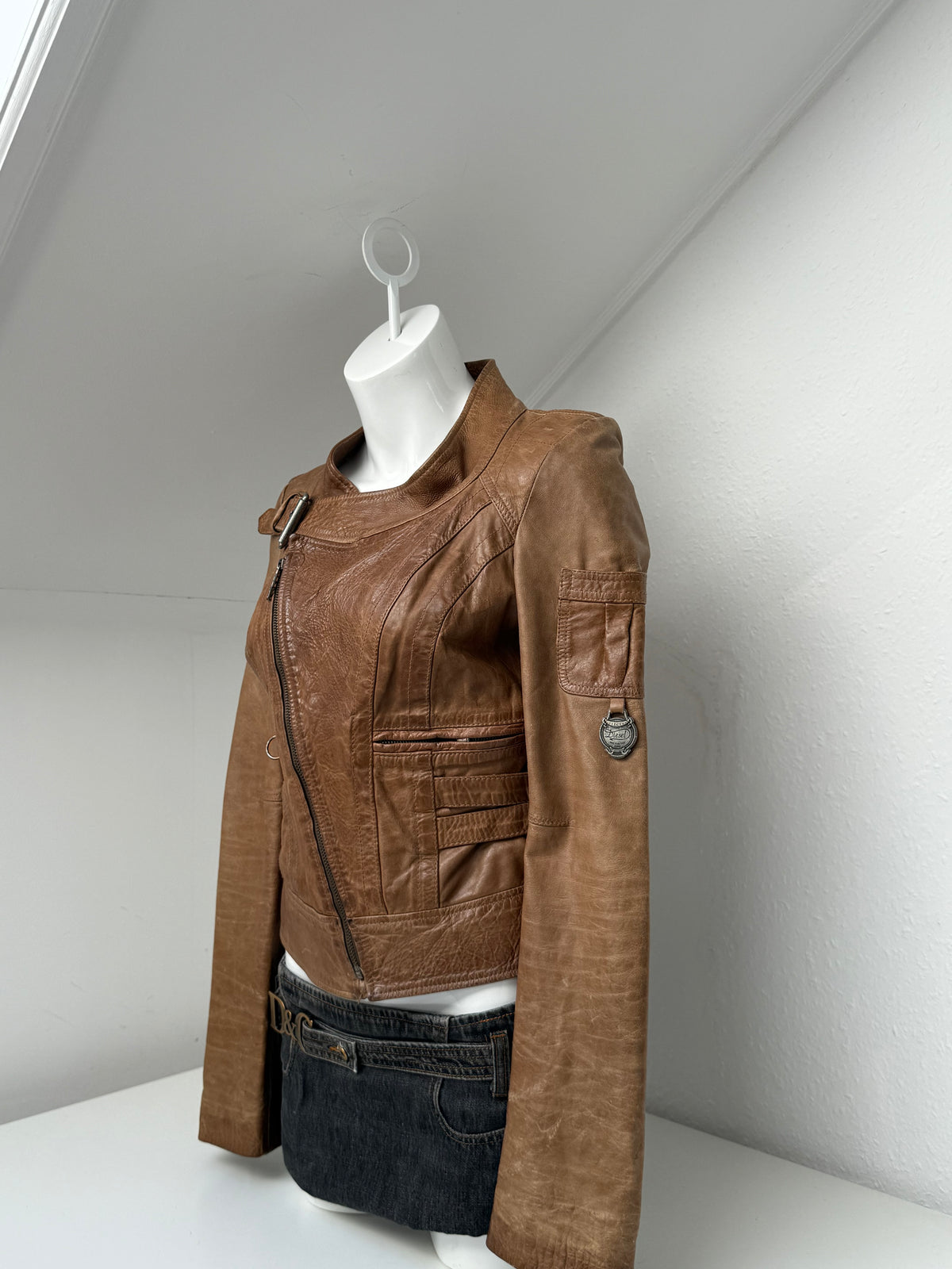 Vintage Diesel Leather Cropped Jacket (M)