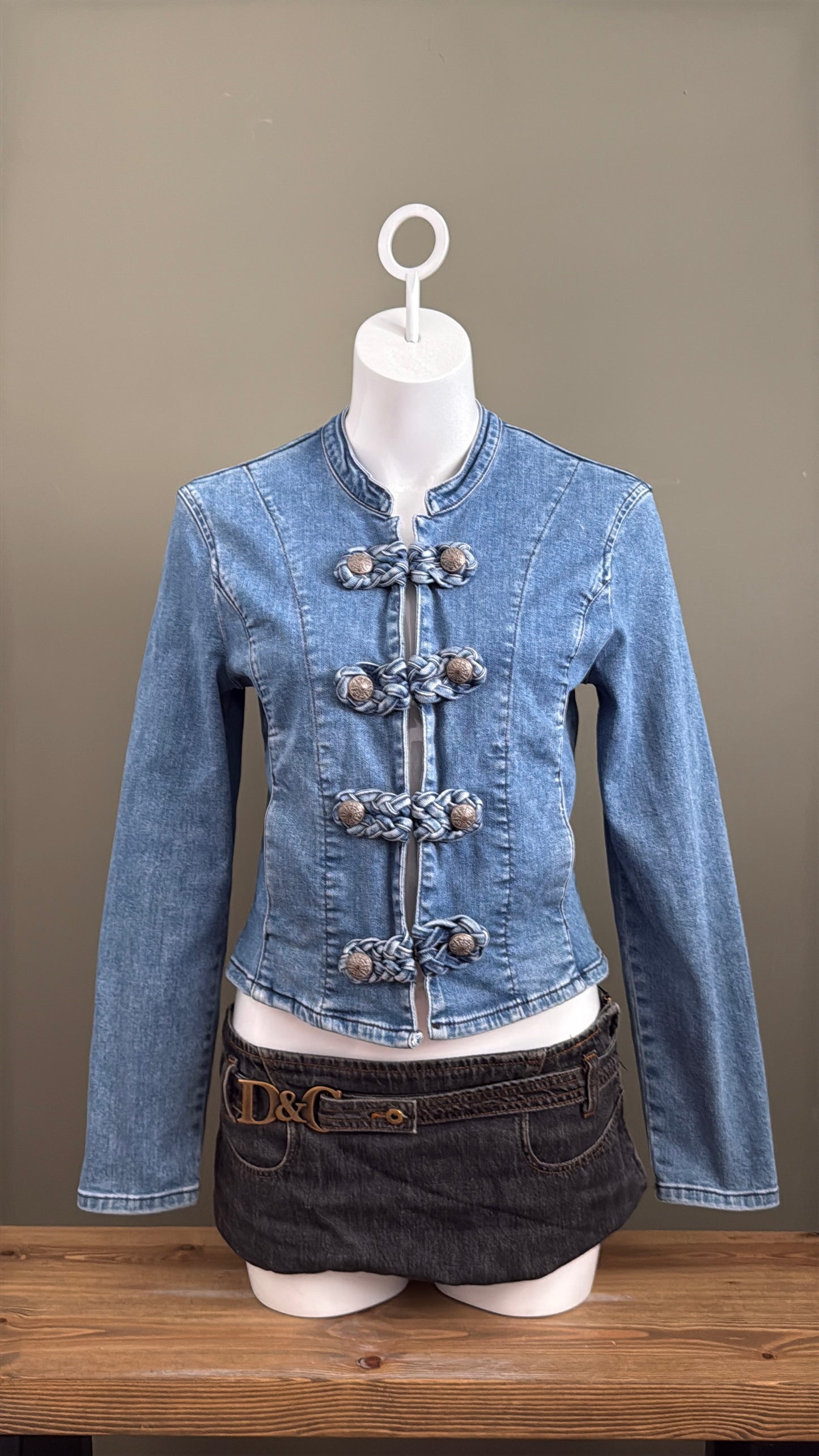Denim Military Laura Ashley Jacket (UK10)
