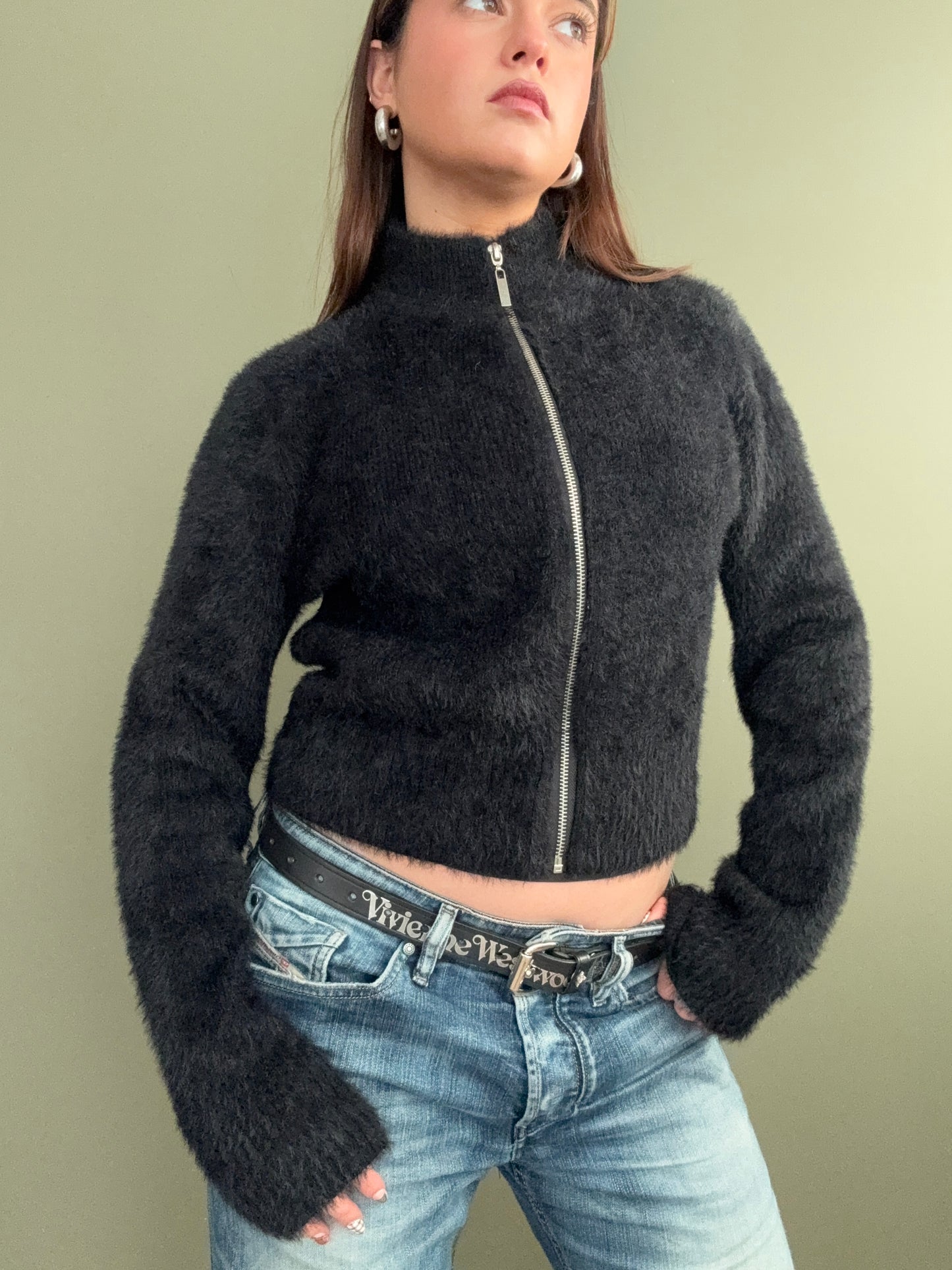 Faux Fur Cardigan (M)