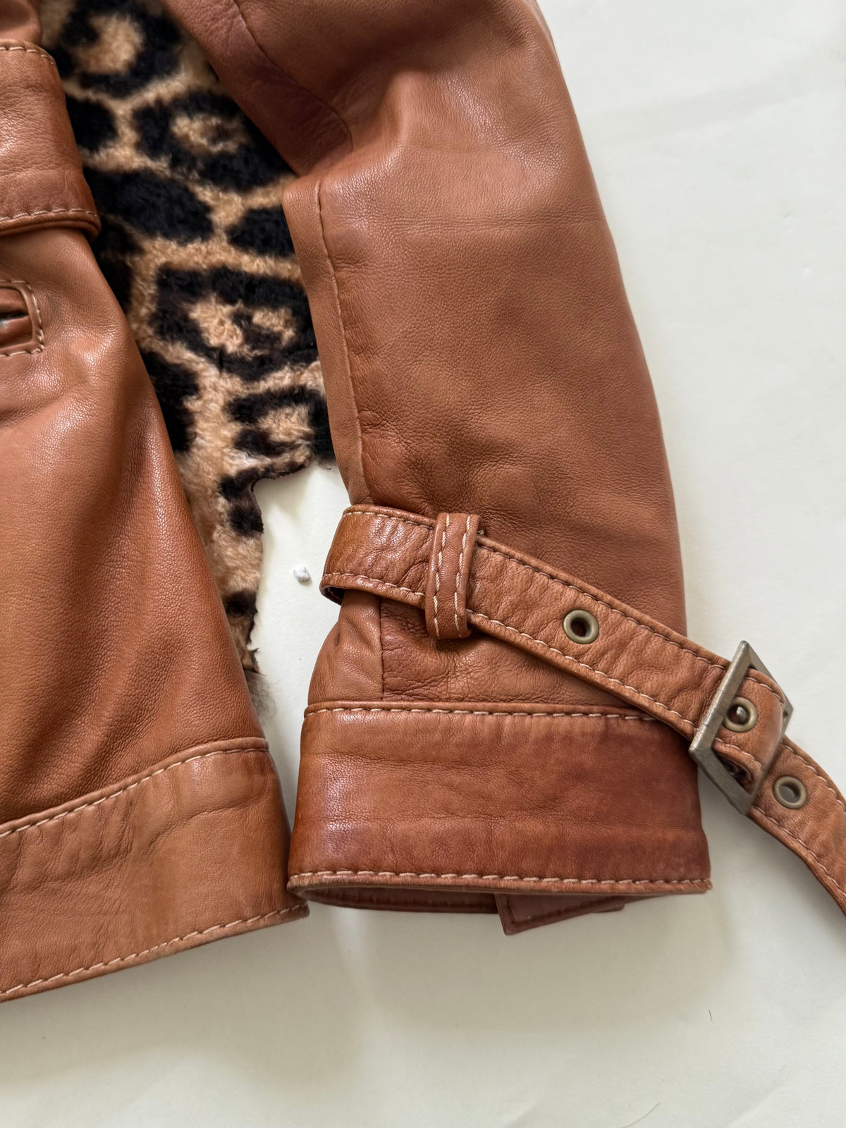 Vintage Leather Buckle Cargo Jacket (UK12)