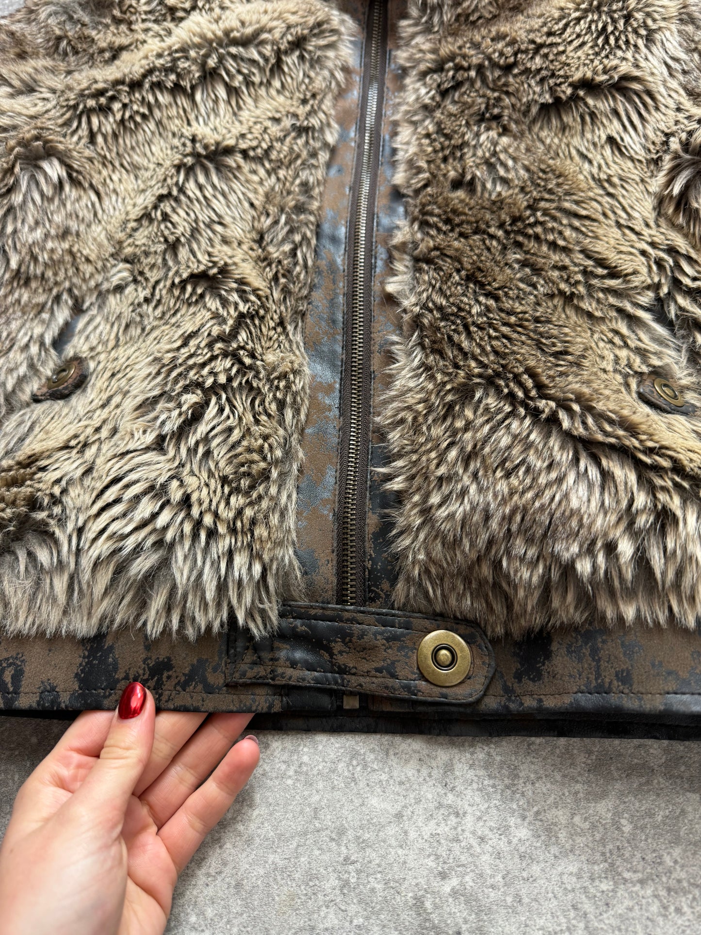 Y2K Faux Fur Jacket (UK10)