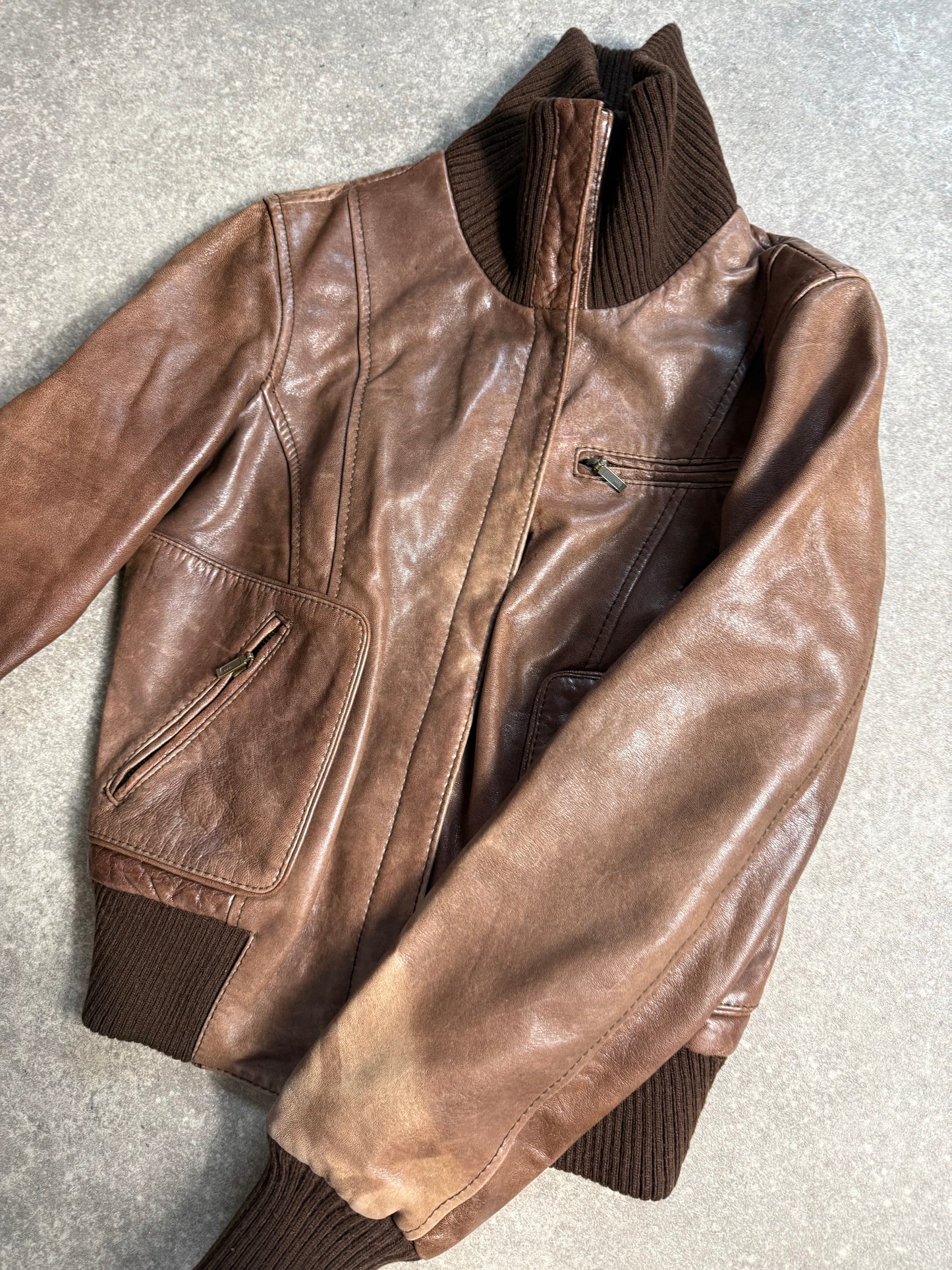 Oasis Brown Leather Jacket