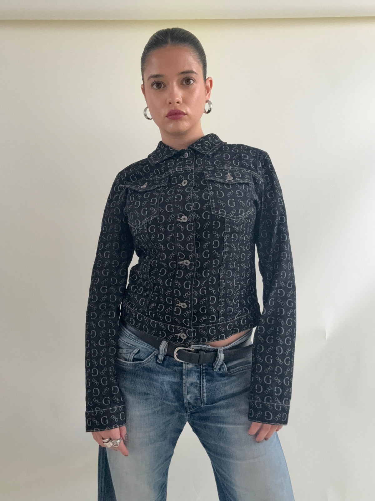 Vintage Guess Monogram Denim Jacket (M)