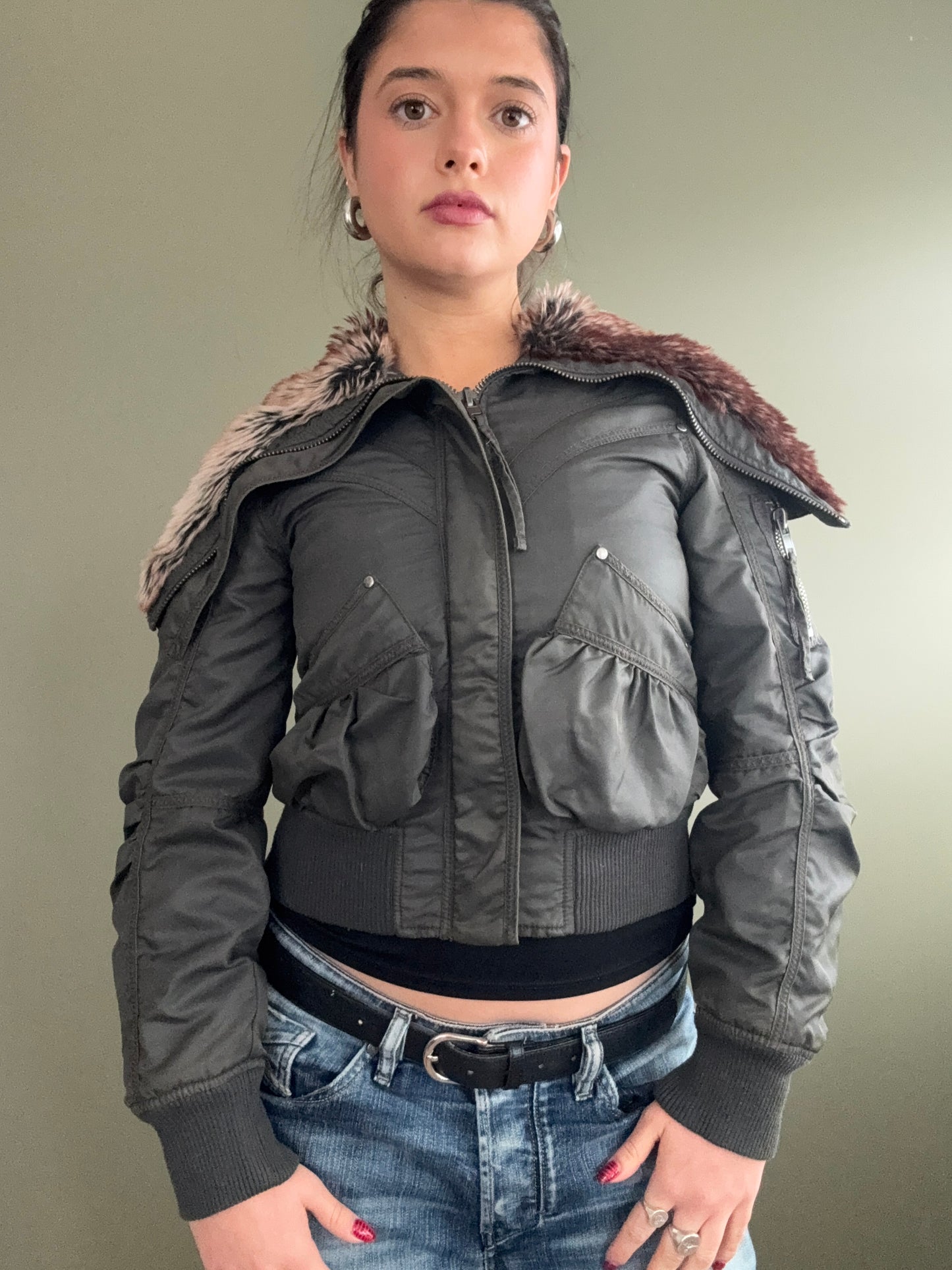 Cropped Bomber Jacket (UK6)