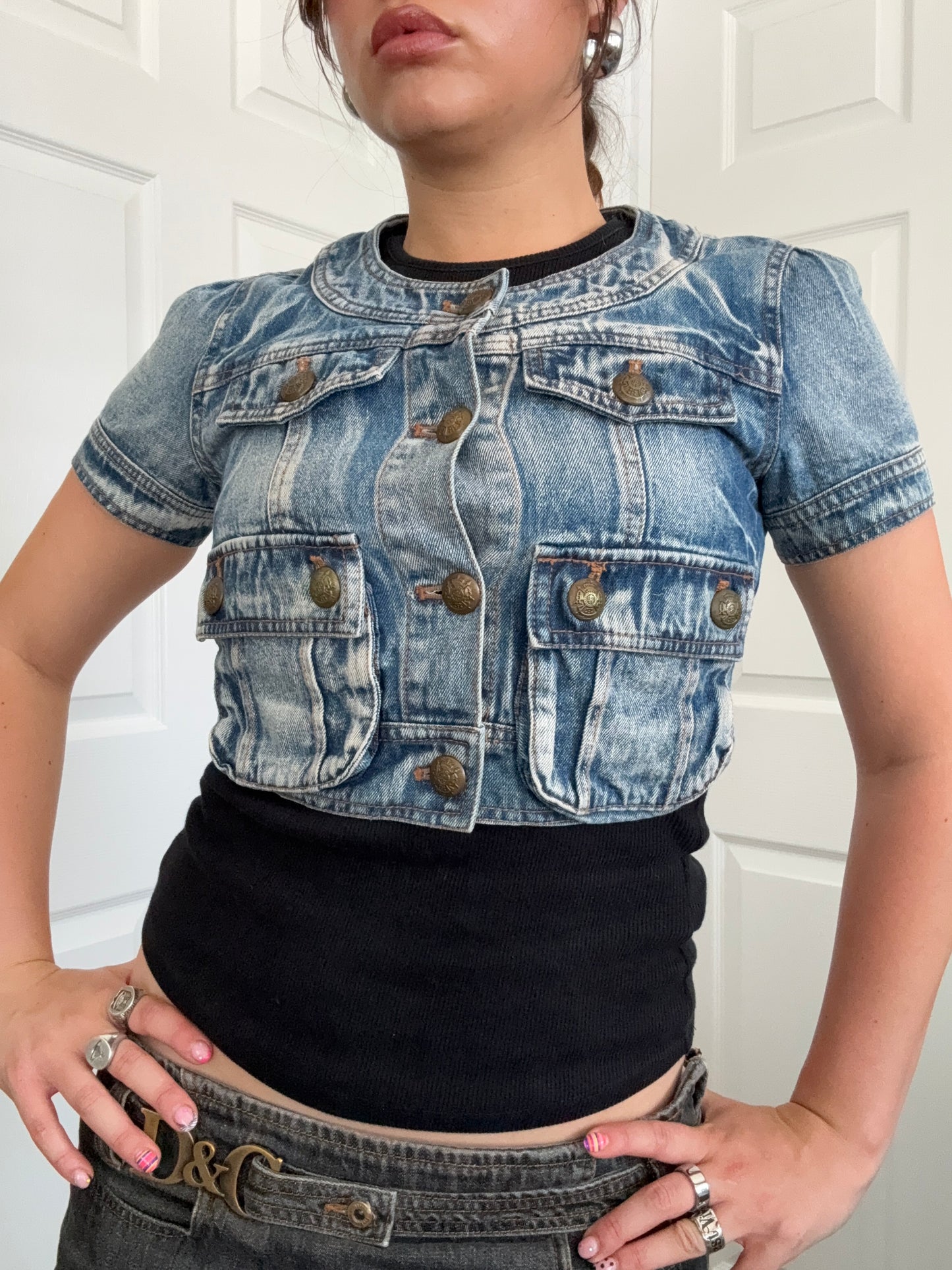 Y2K Denim Top (S)