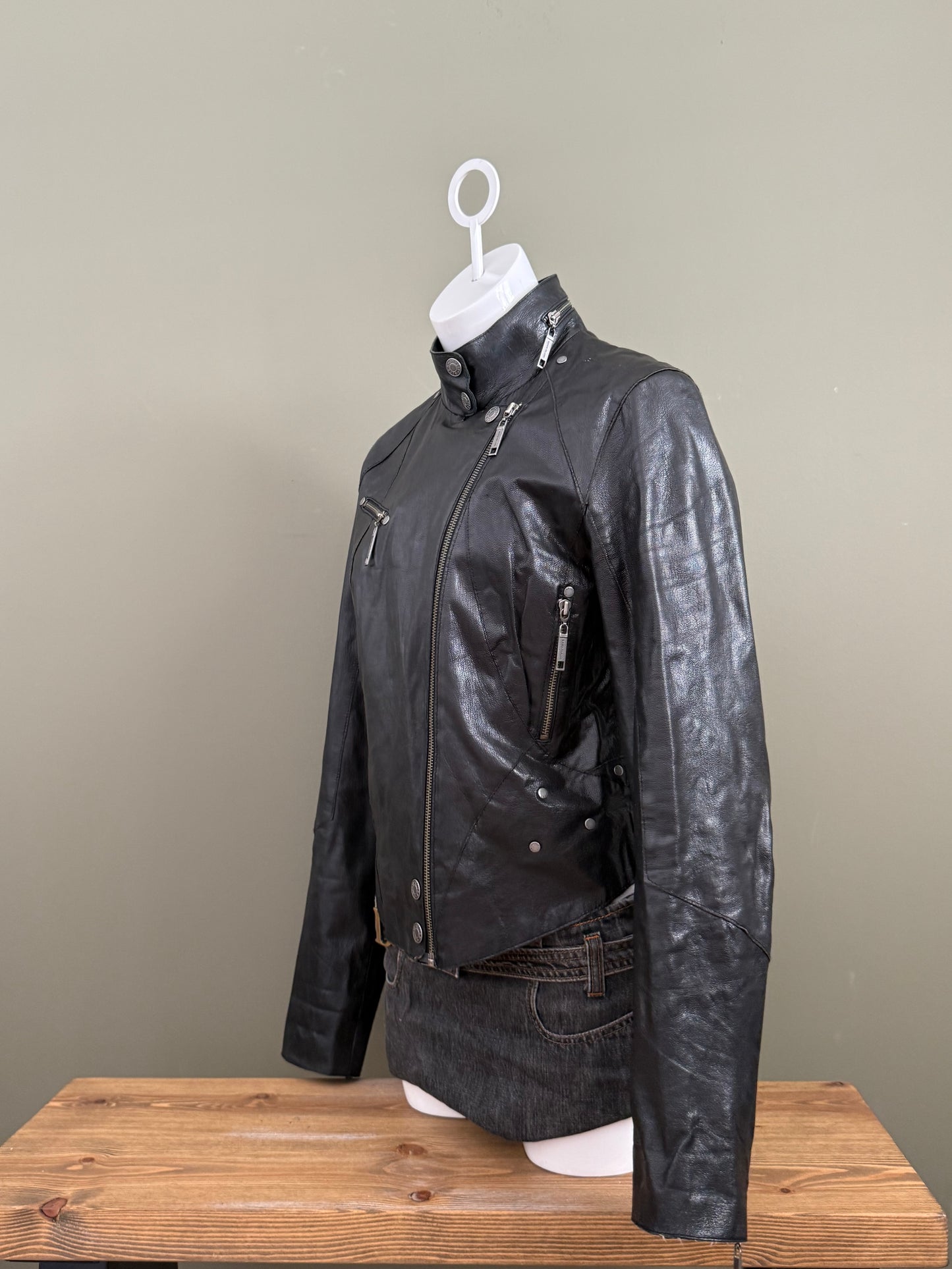 Leather Biker Jacket (UK14)