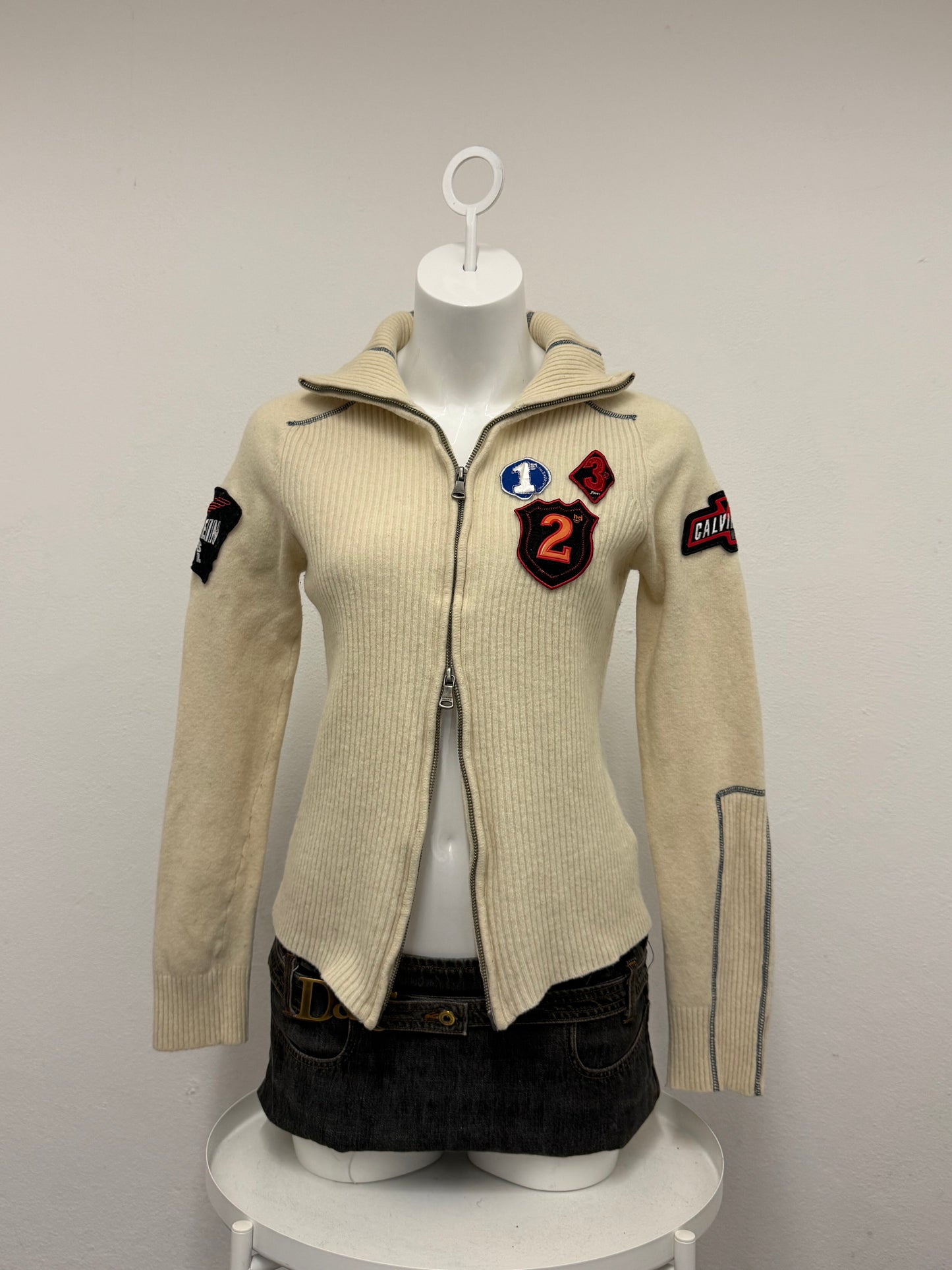 Calvin Klein Patchwork Wool Knit Jumper (XL)