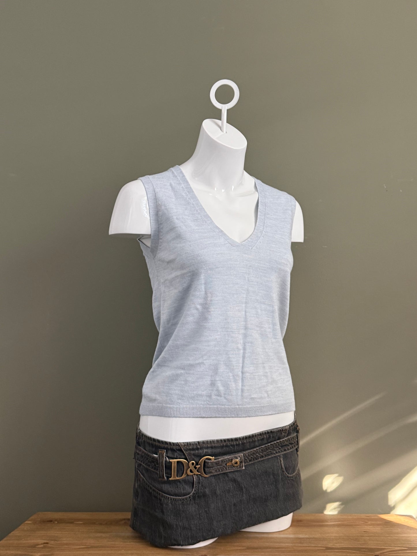 French Connection Baby Blue Knit Vest (M)