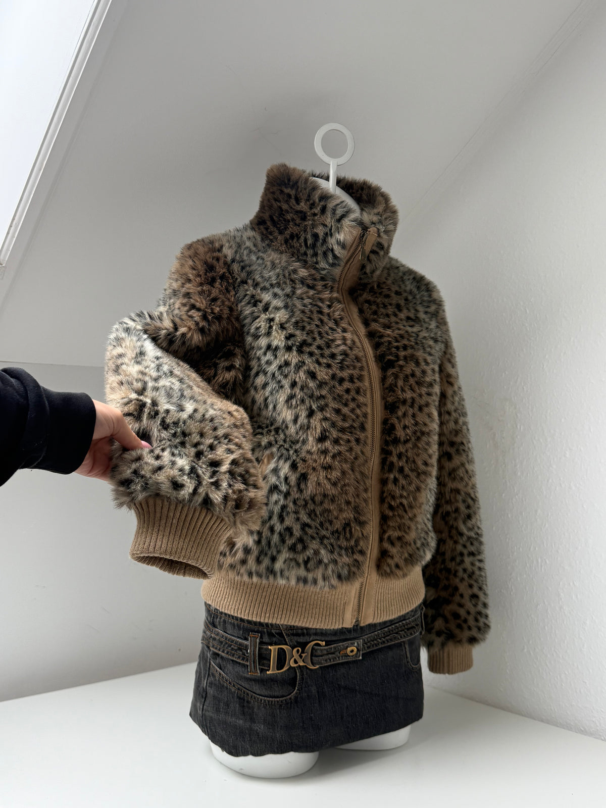 Leopard Faux Fur Jacket (UK10)