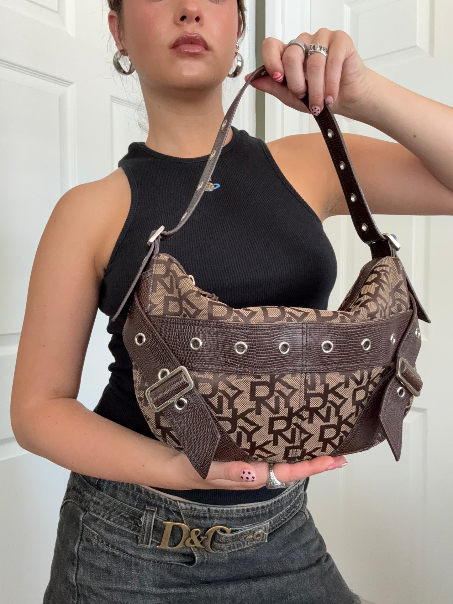 DKNY Monogram Shoulder Bag