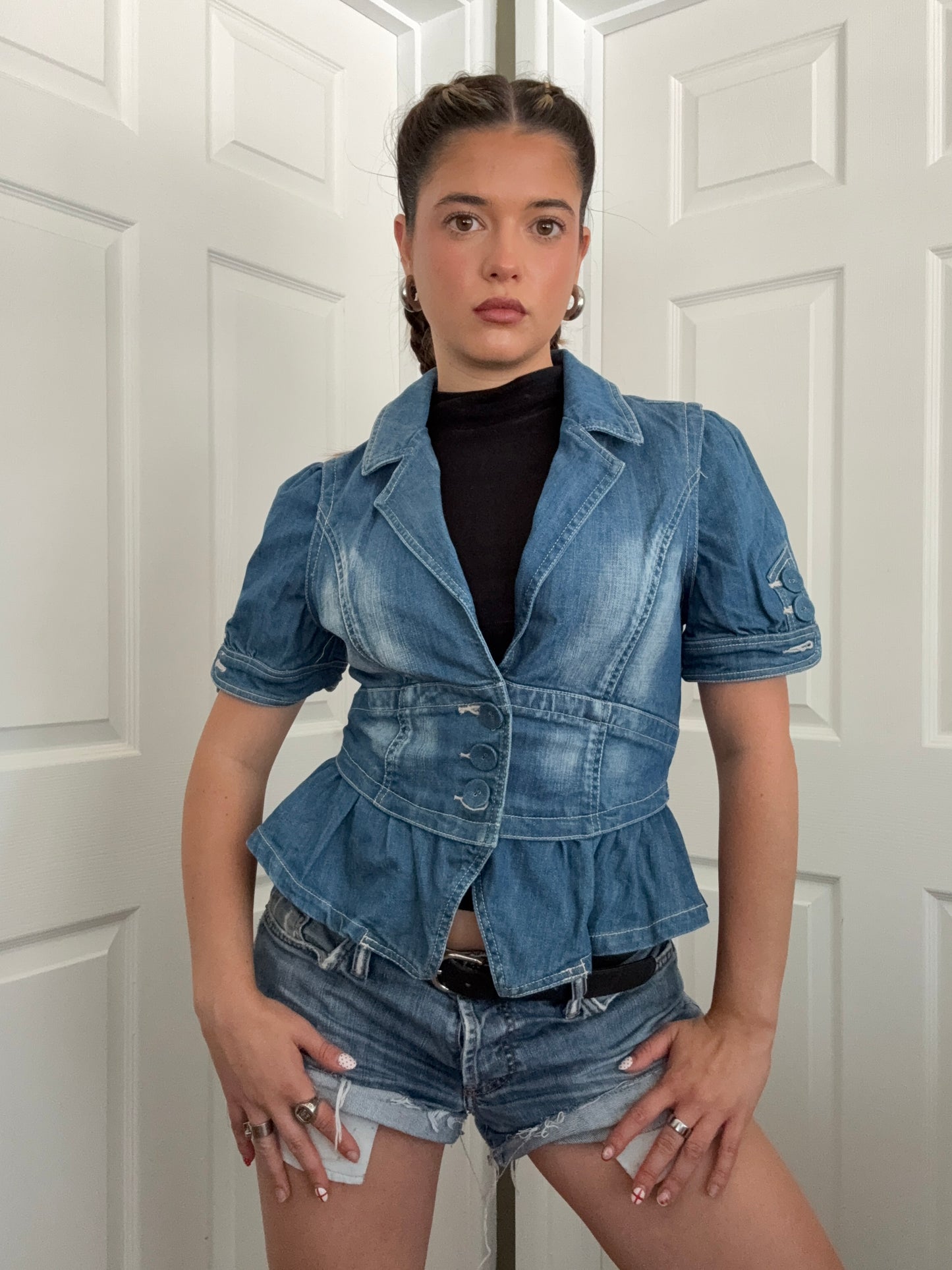 Shortsleeve Fitted Denim Jacket (UK14)