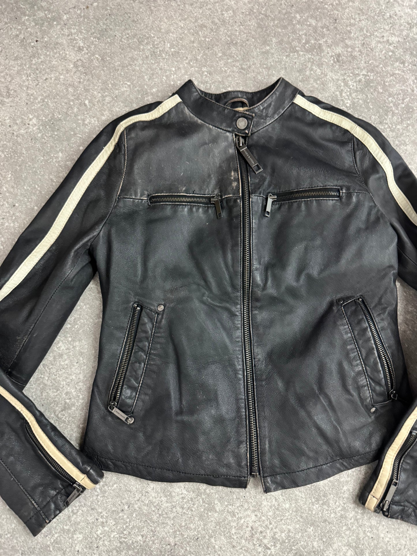 Vintage Leather Biker Jacket (M)