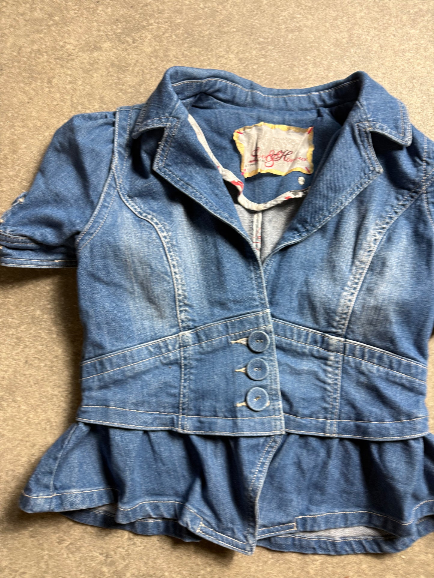 Denim Fitted Shortsleeve Jacket (UK12)