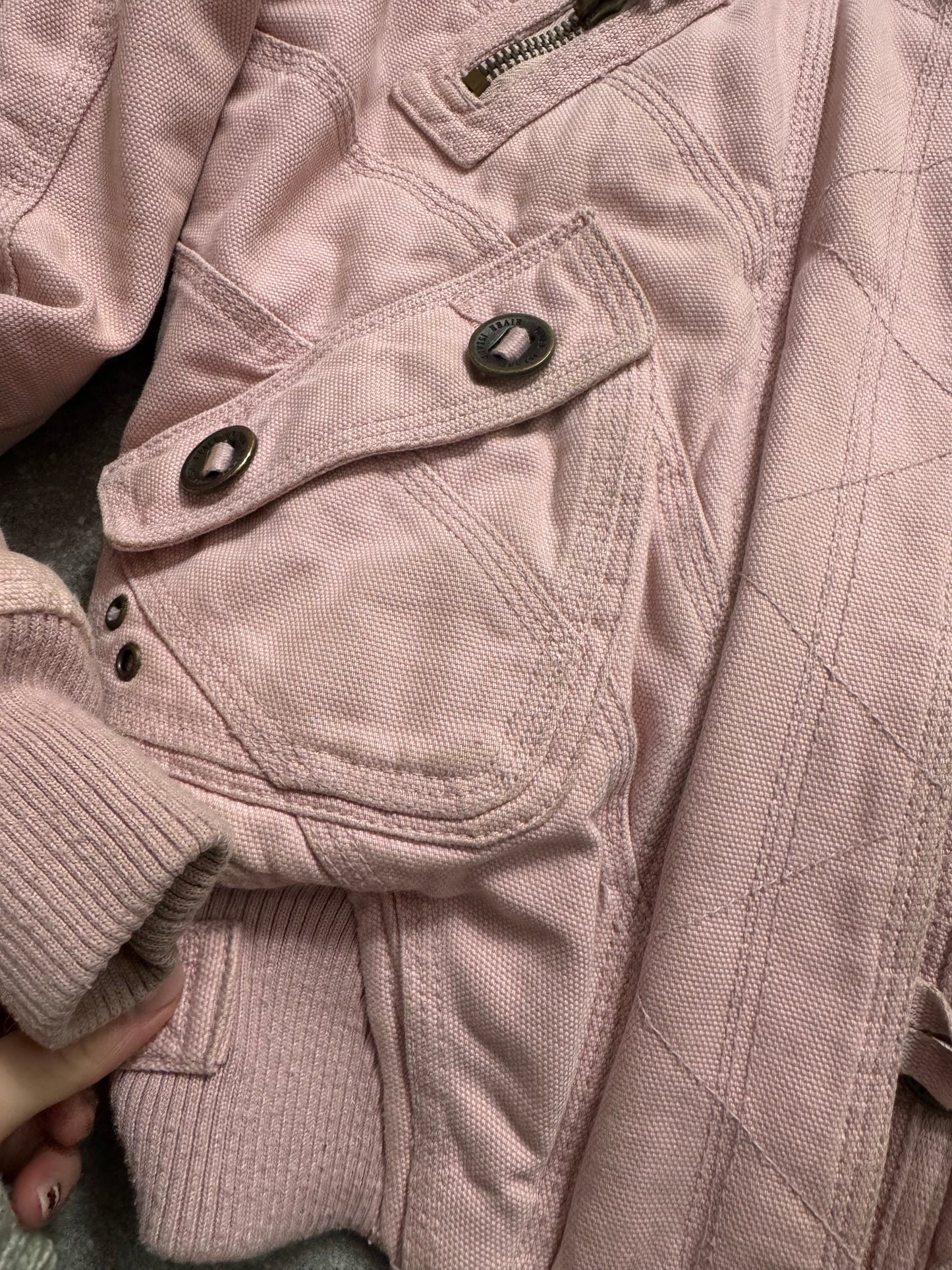 Y2K Pink Bomber Utility Style Jacket (UK8)