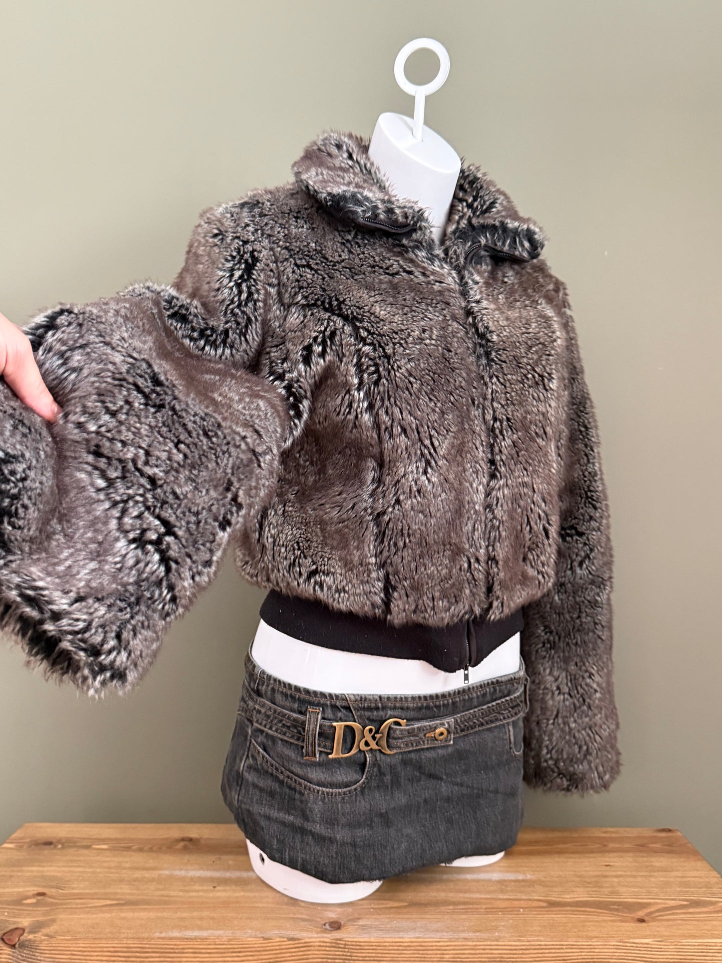 Firetrap Faux Fur Bomber Jacket (M)