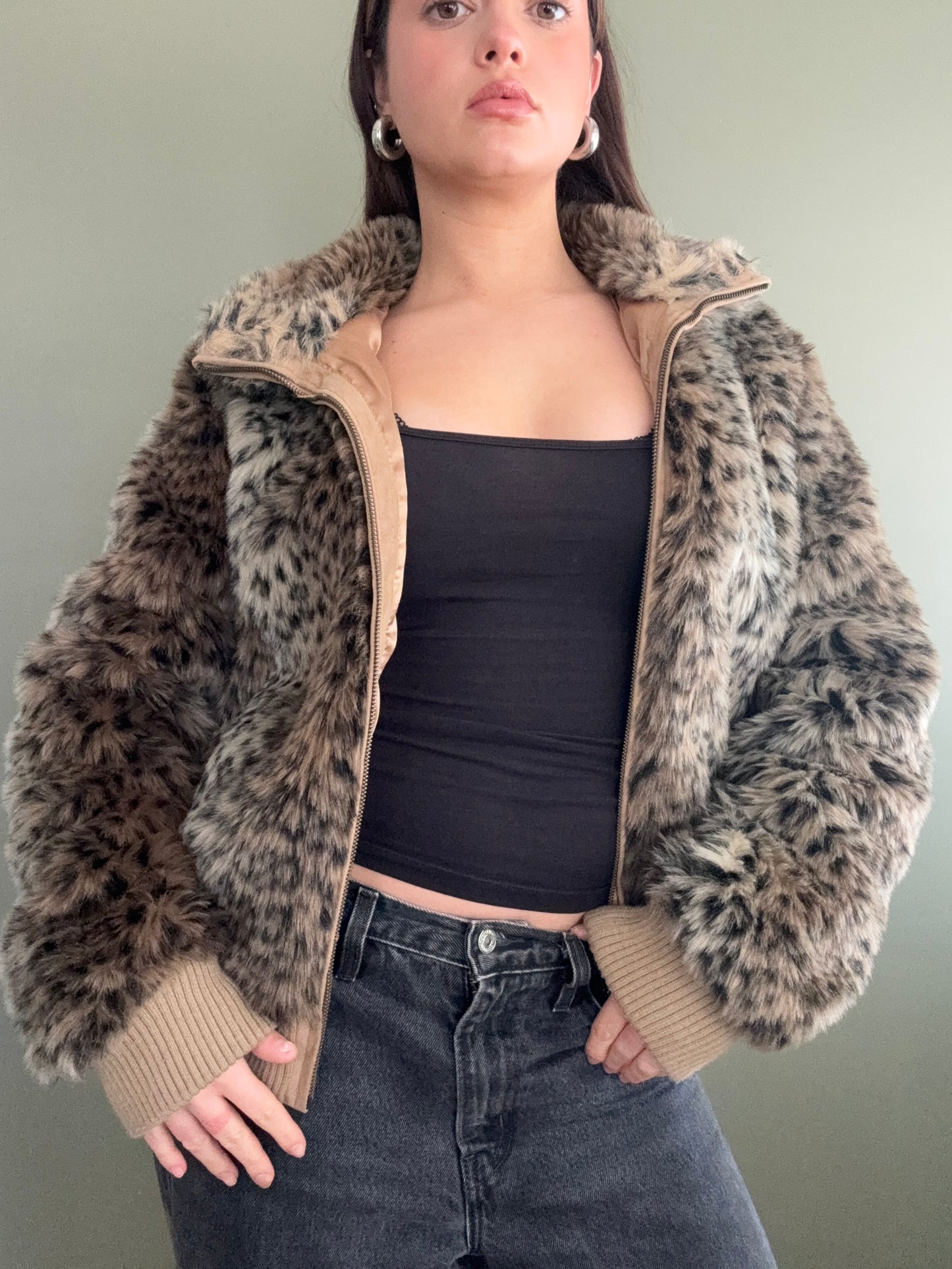 Faux Fur Leopard Jacket (UK14)