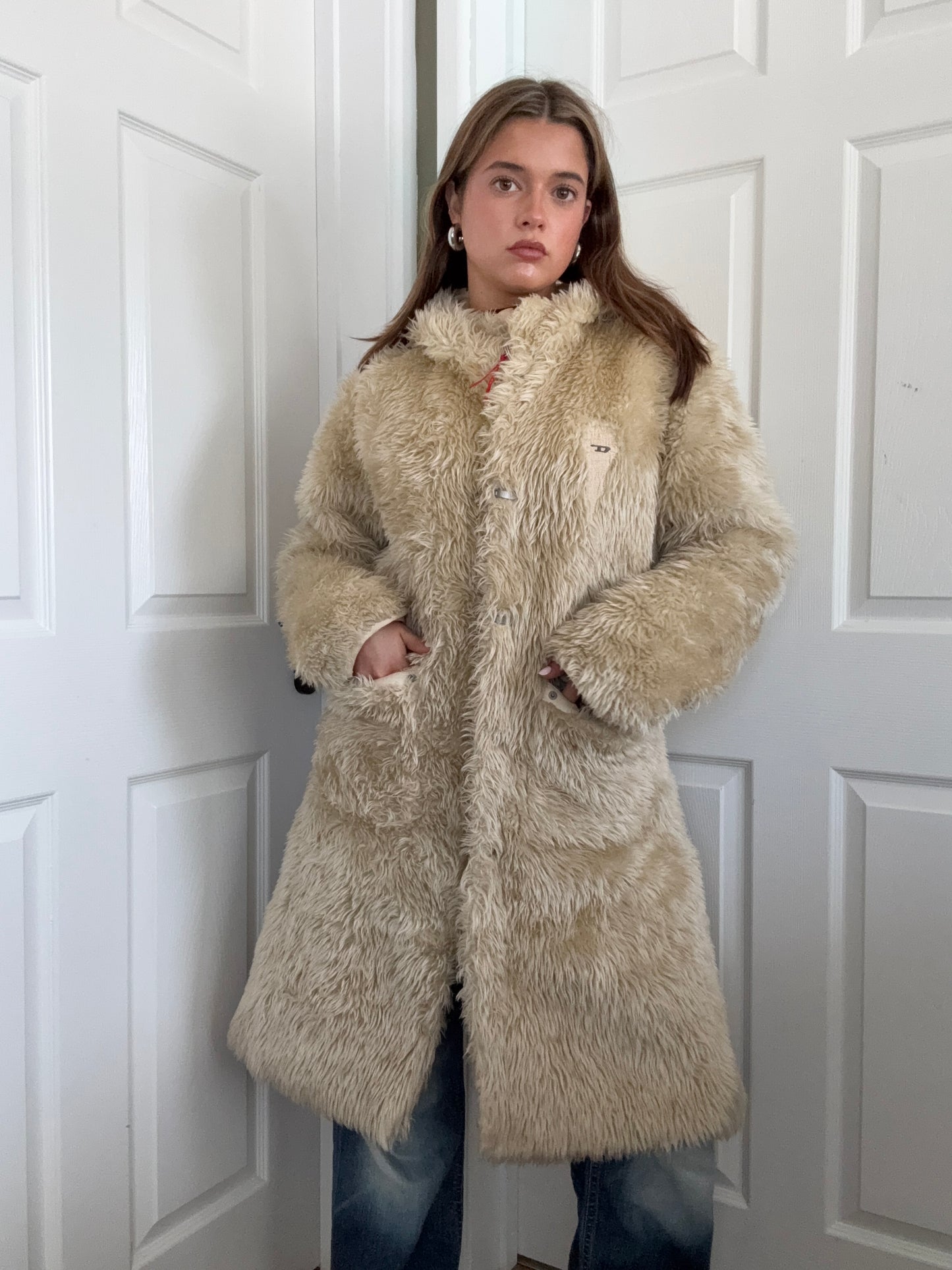 Diesel Faux Fur Yetti Coat (S)