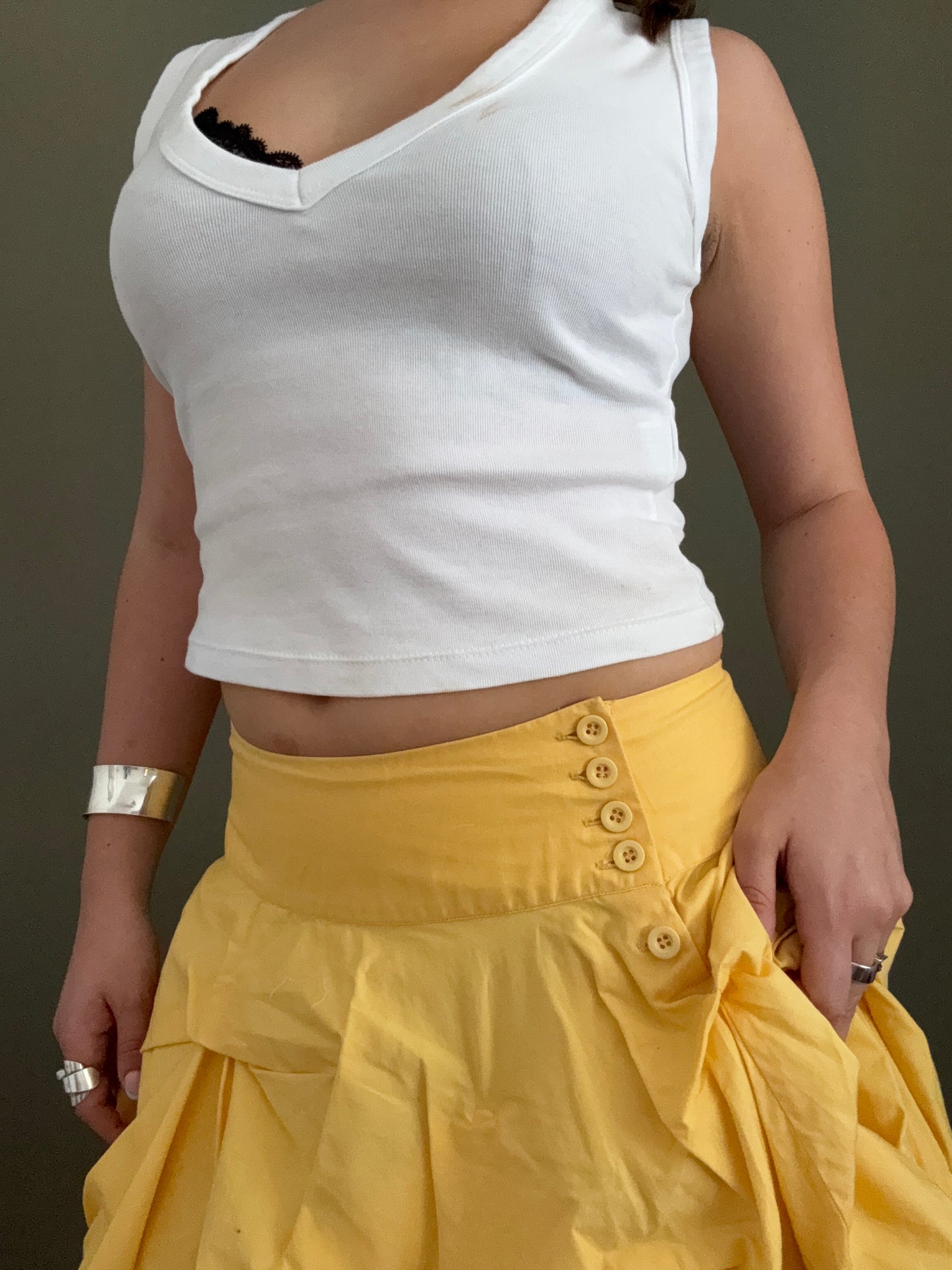 Yellow Allsaints Ruffle Skirt (UK10)
