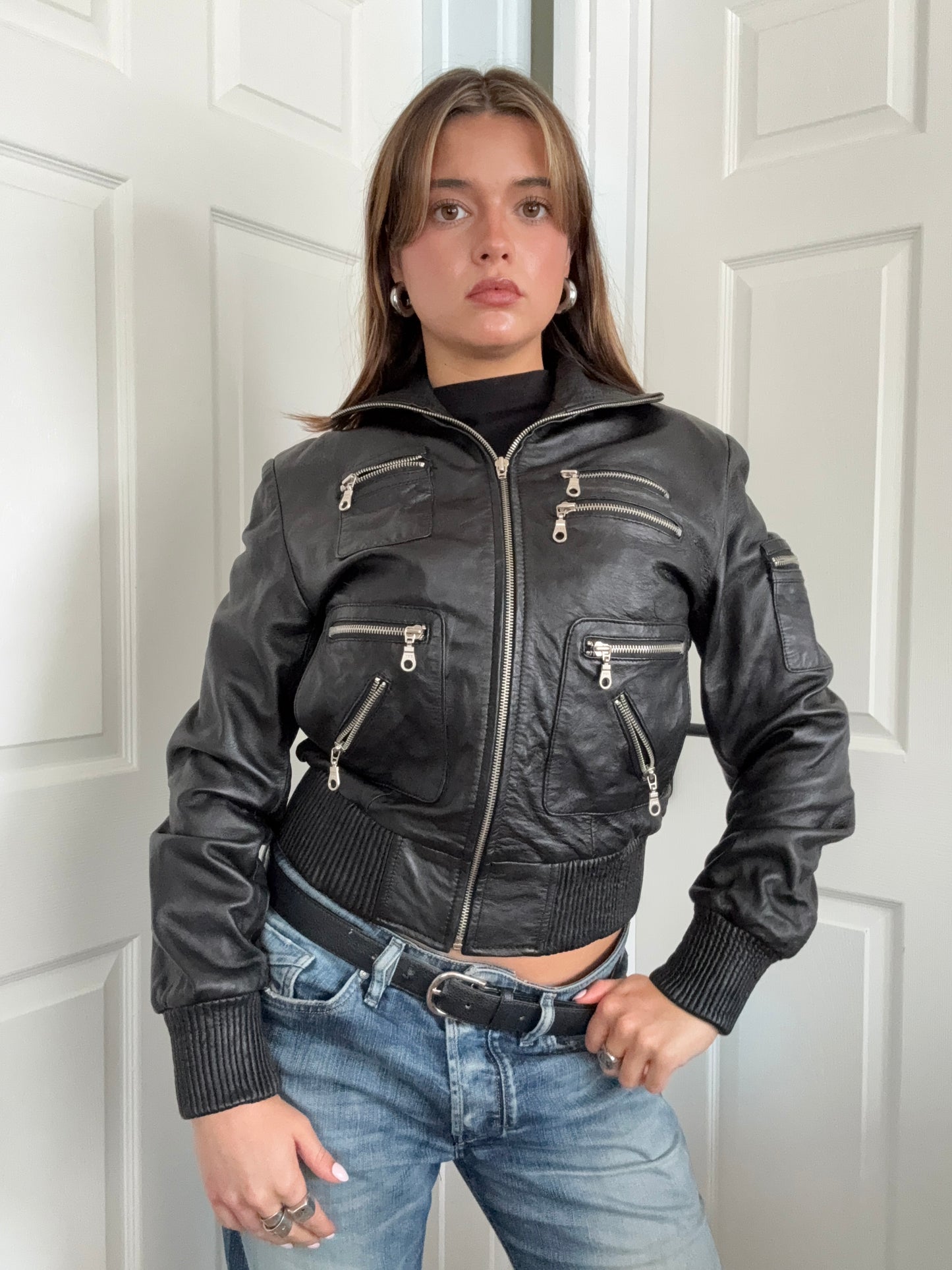 Leather Cargo Jacket (XL)