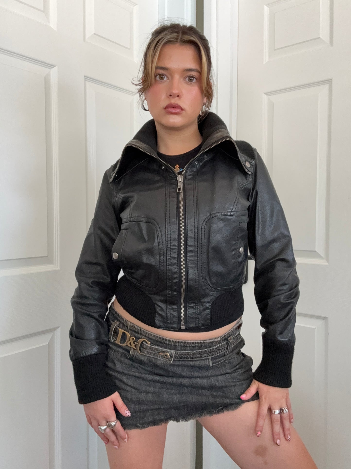 Fitted Leather Jacket (UK12)