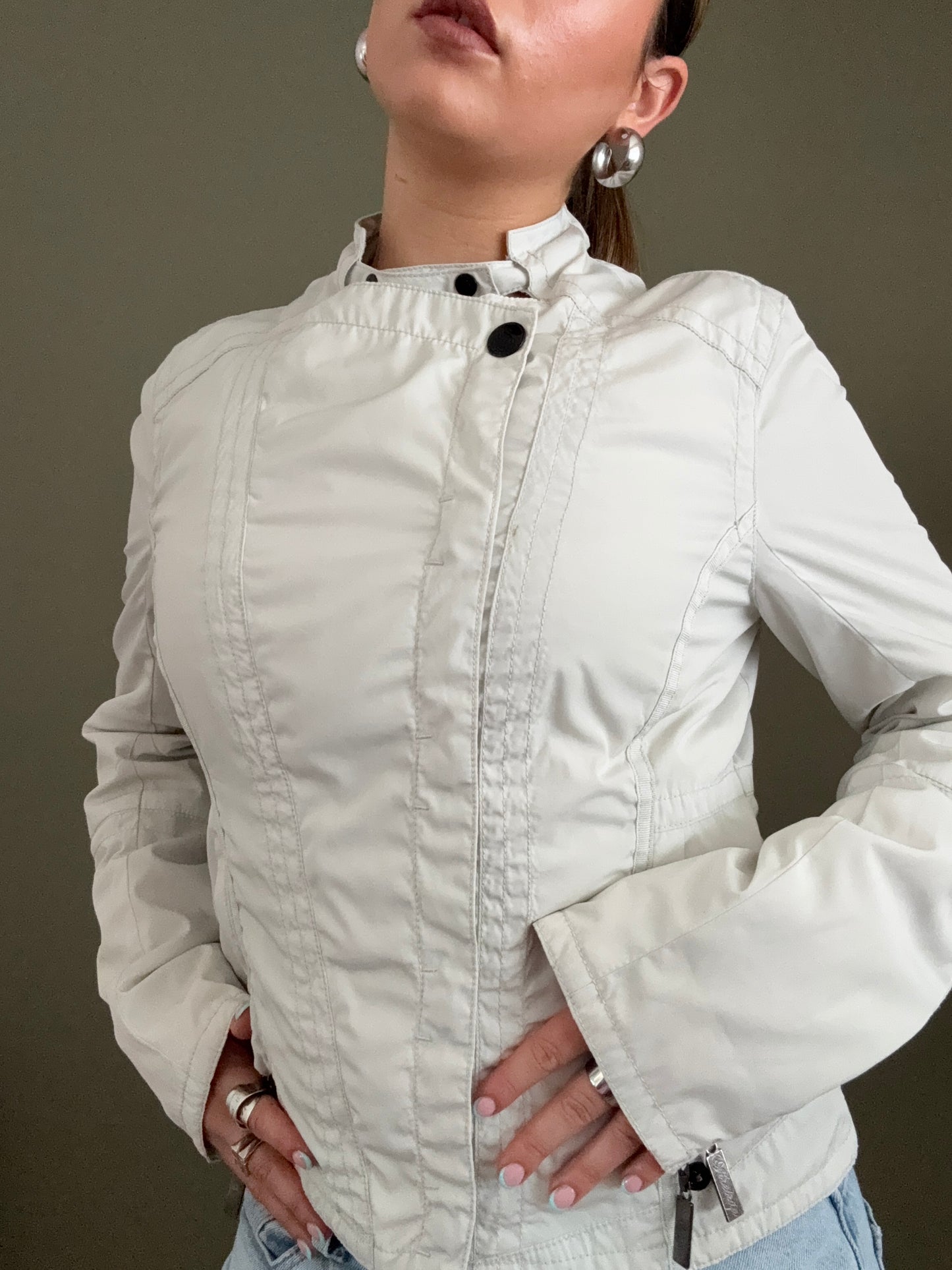 Firetrap Cream Biker Jacket (M)