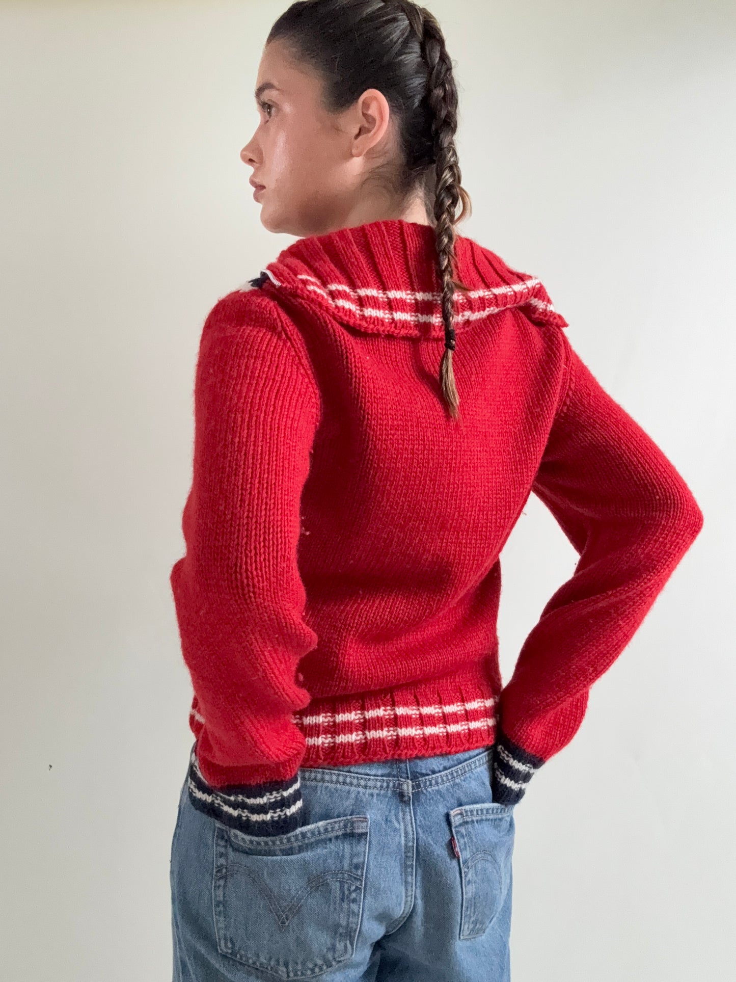 Vintage Wool Union Jacket Zip Jumper (UK12)