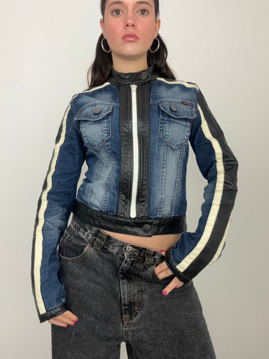 Y2K Denim Biker Jacket