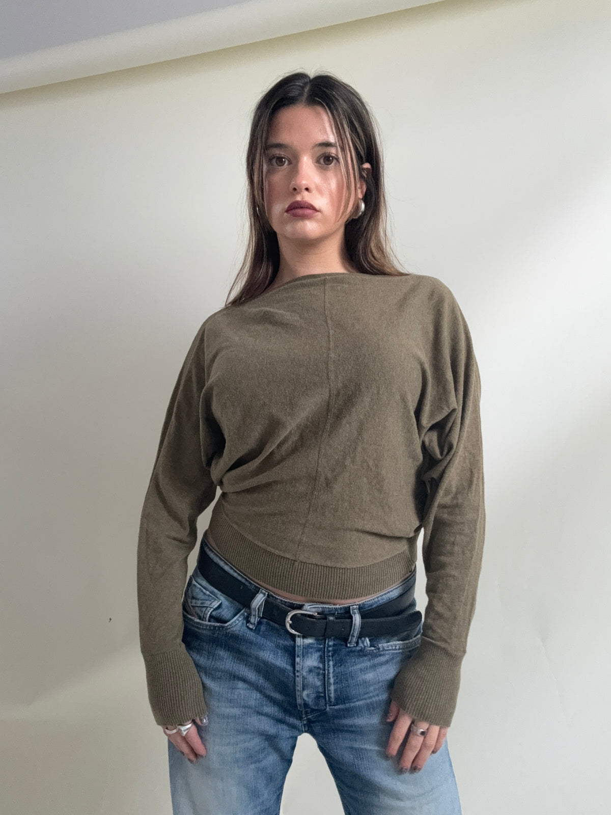 Allsaints Khaki Knit Jumper (S)