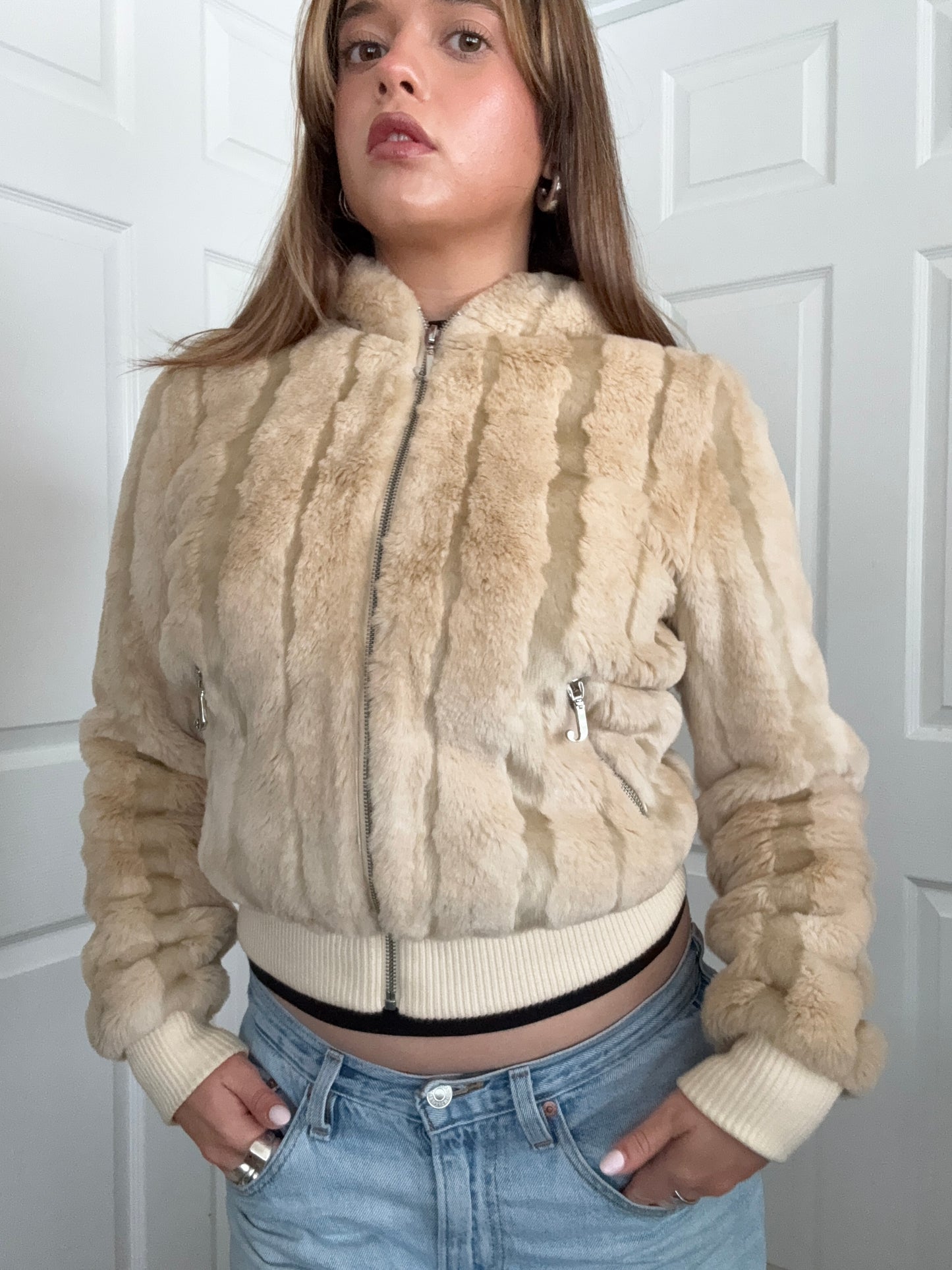 Juicy Couture Faux Fur Hooded Jacket (S)