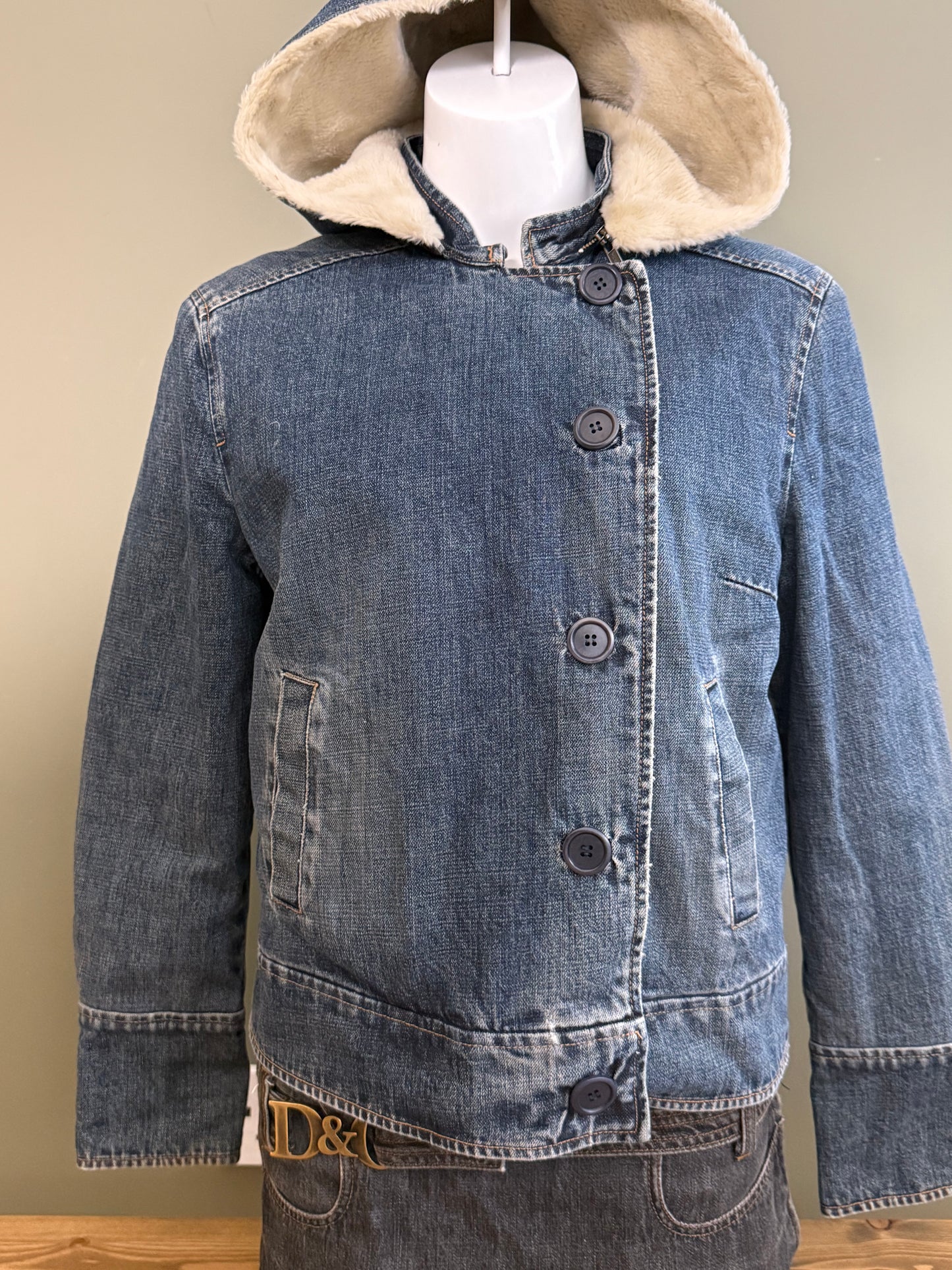 French Connection Denim Bomber Jacket (L)