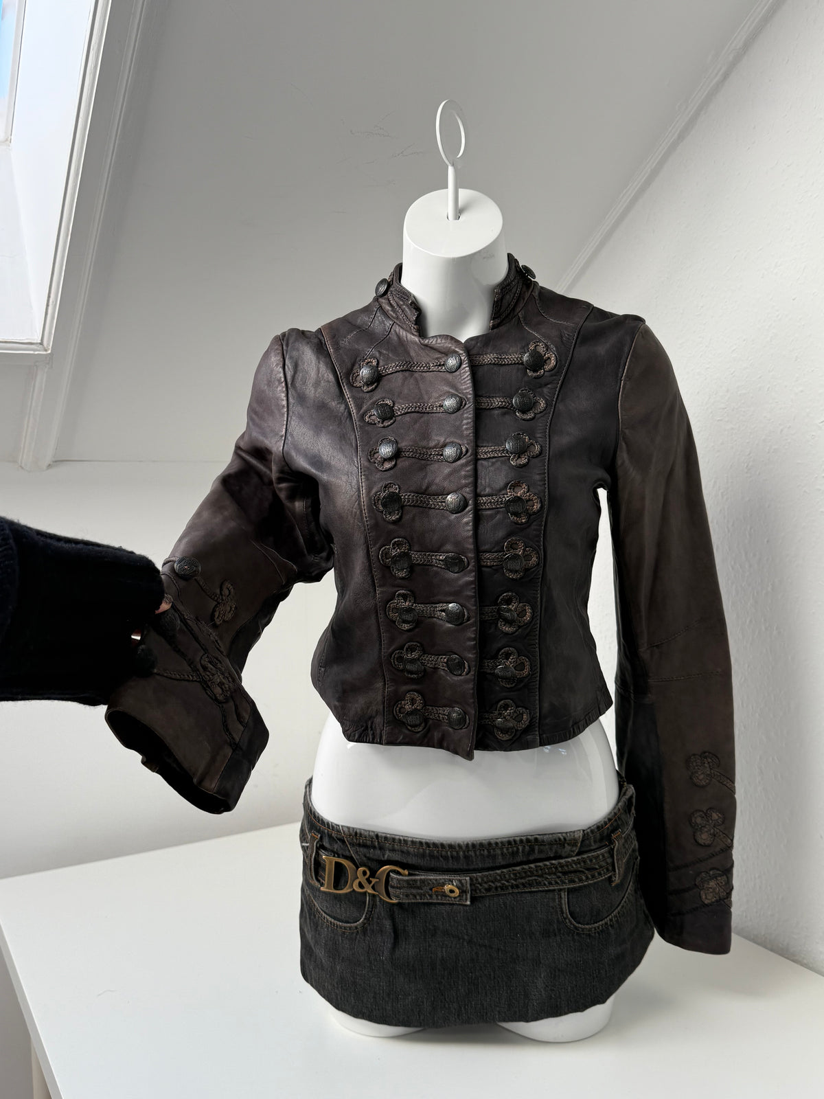 Allsaints Leather Military Jacket (UK12)