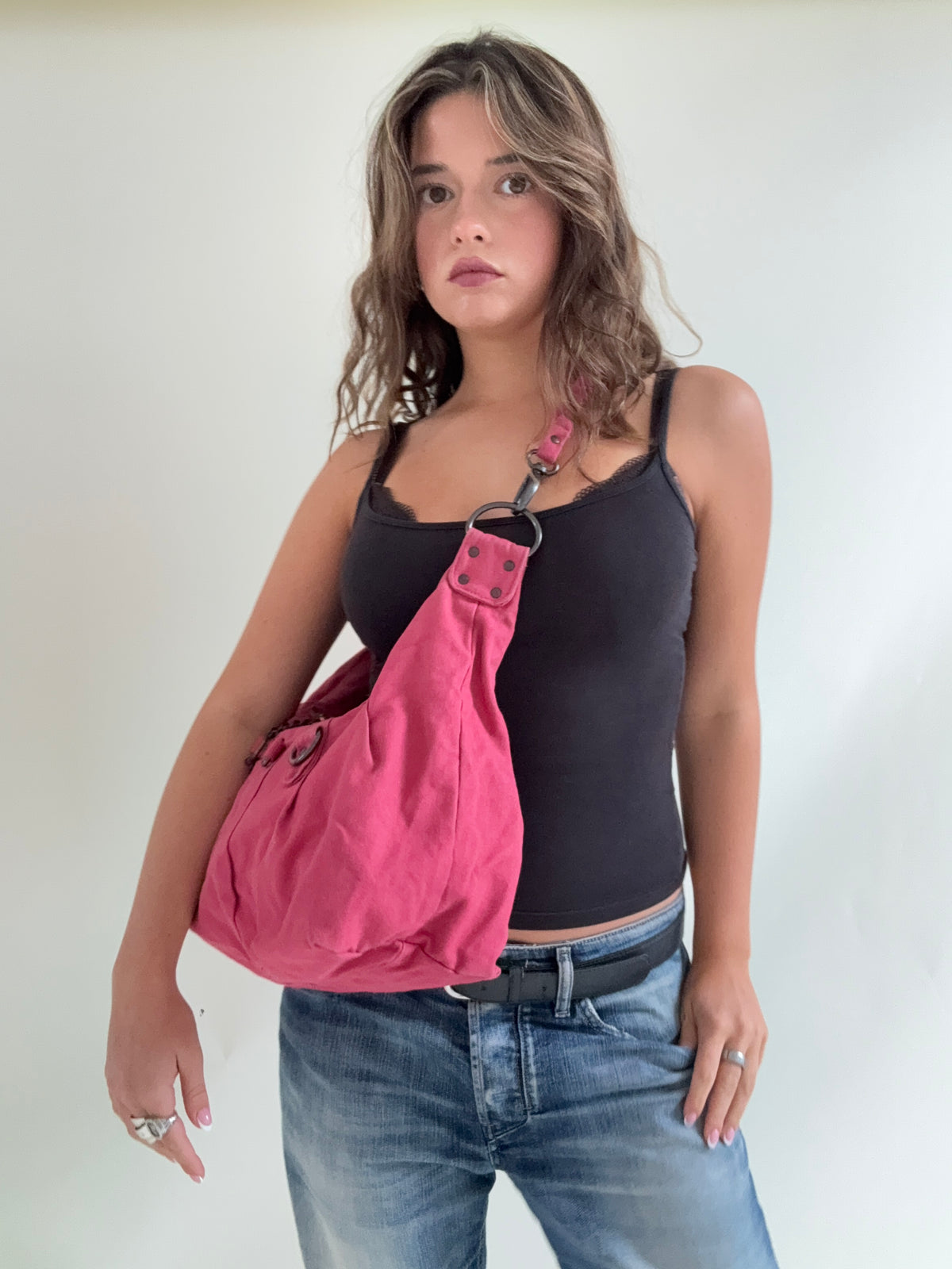 Vintage Diesel Pink Slouchy Handbag