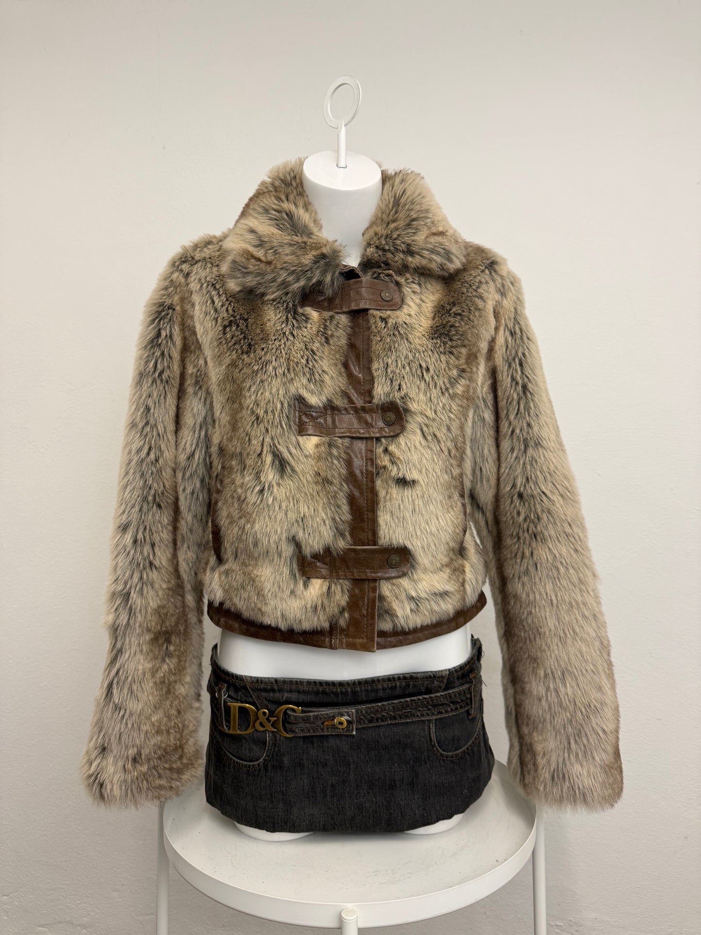 Faux Fur Bomber Jacket (UK12)