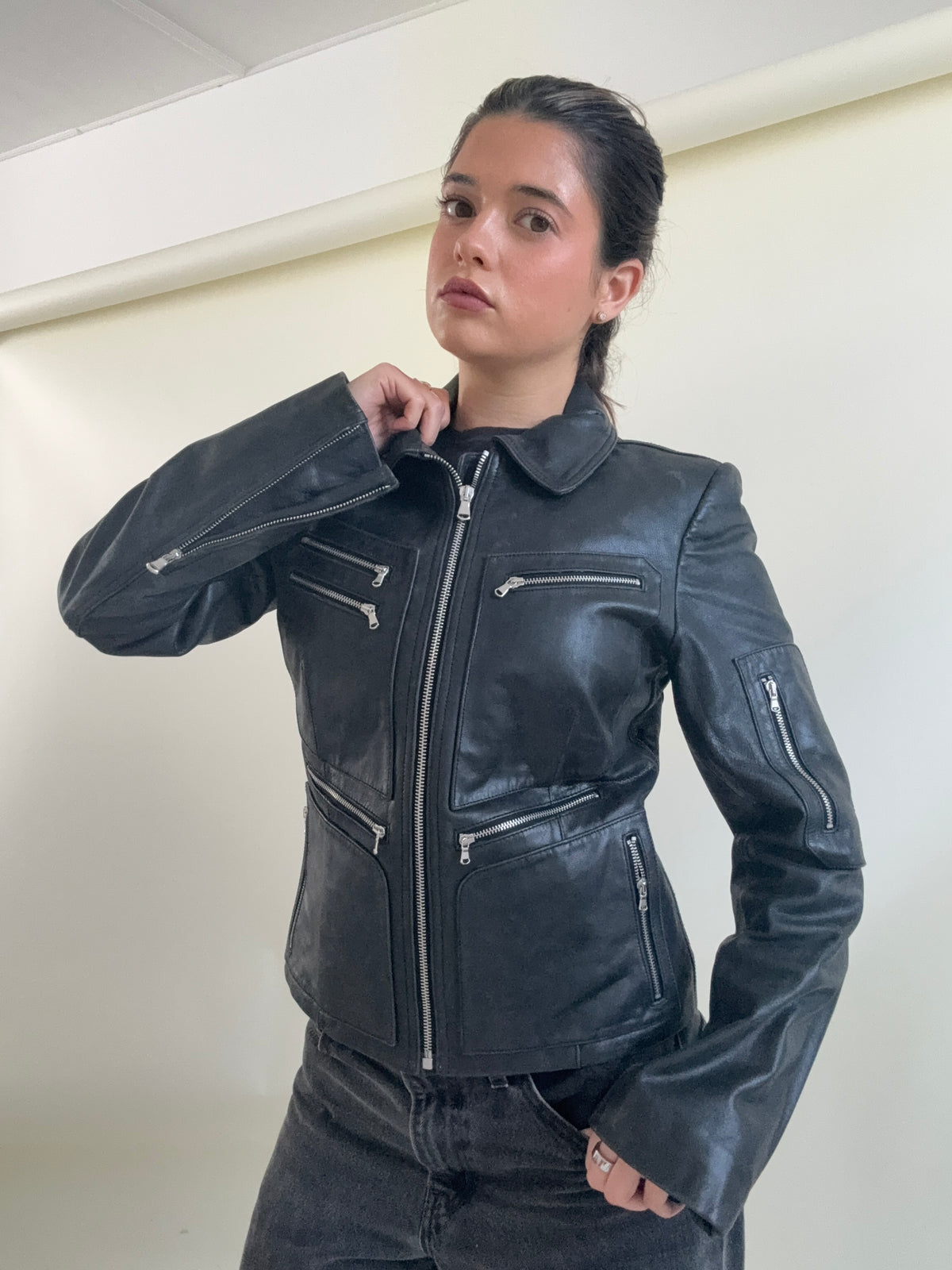 DKNY Leather Jacket (UK8)