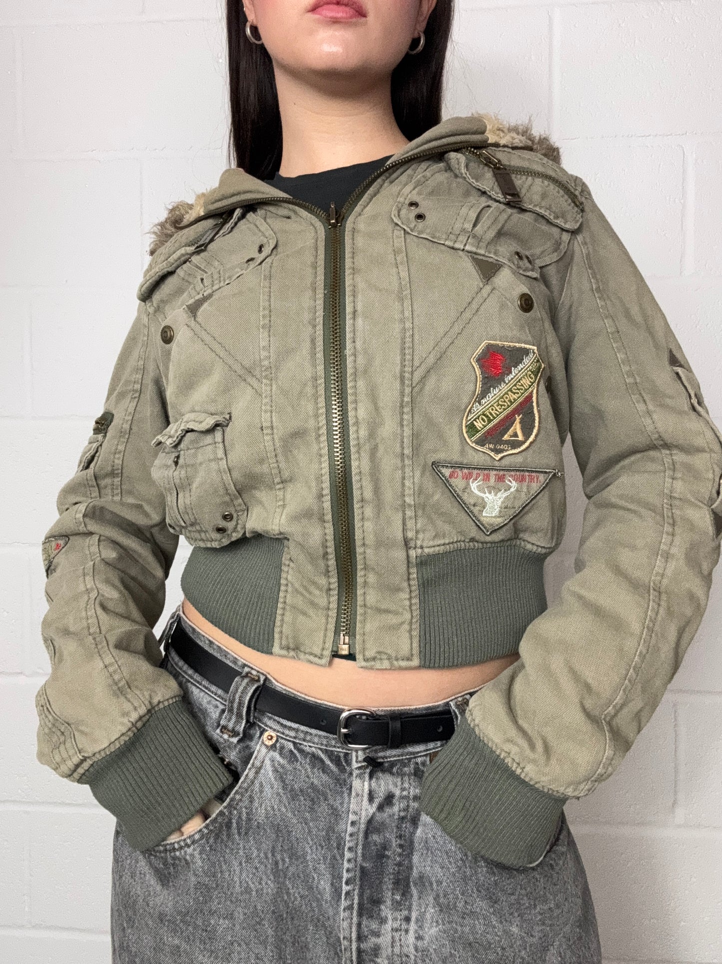 Khaki Cargo Jacket (UK10)