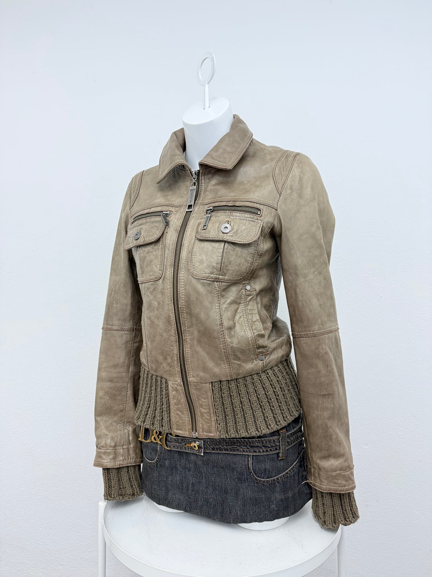 Leather Bomber Jacket (UK12)