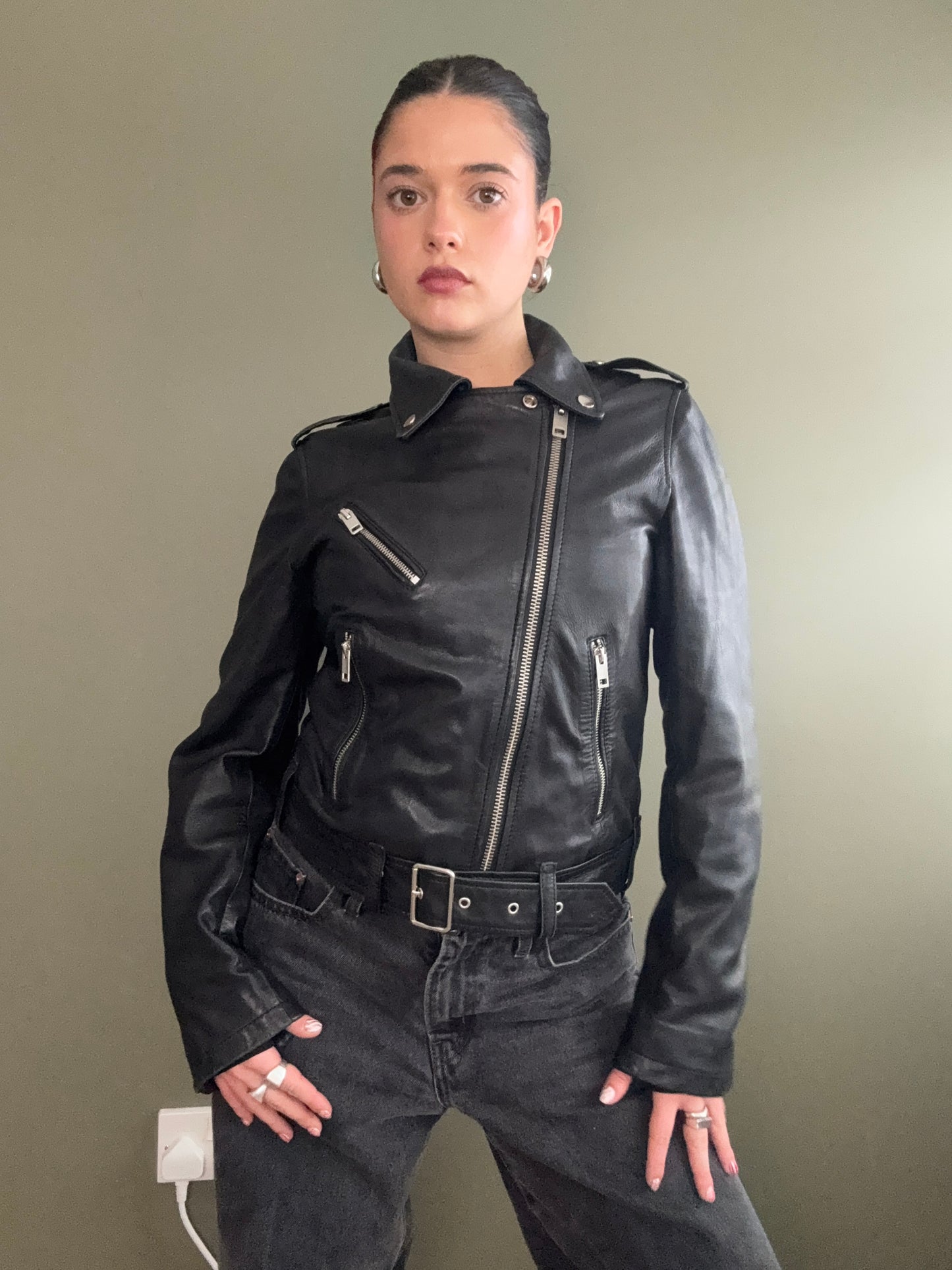 Diesel Corset Style Leather Jacket (XS)