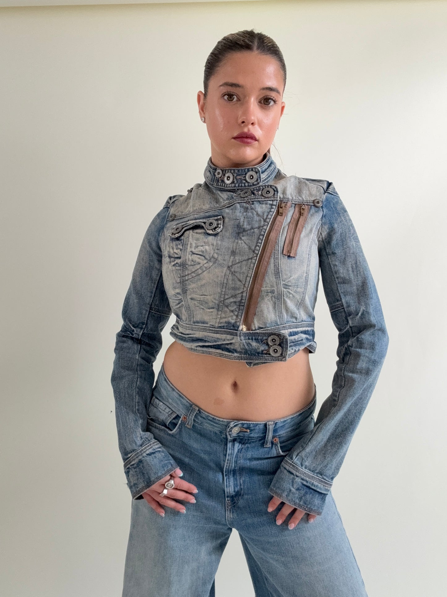 Cropped Denim Corset Jacket (UK14)