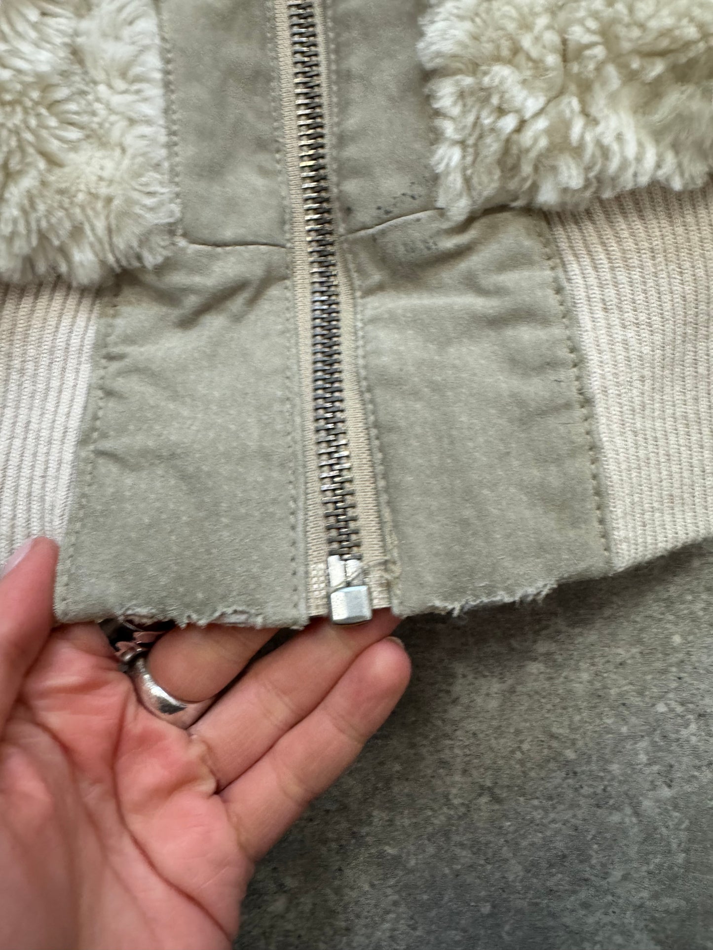 Cream Faux Fur Hooded Jacket (UK10)